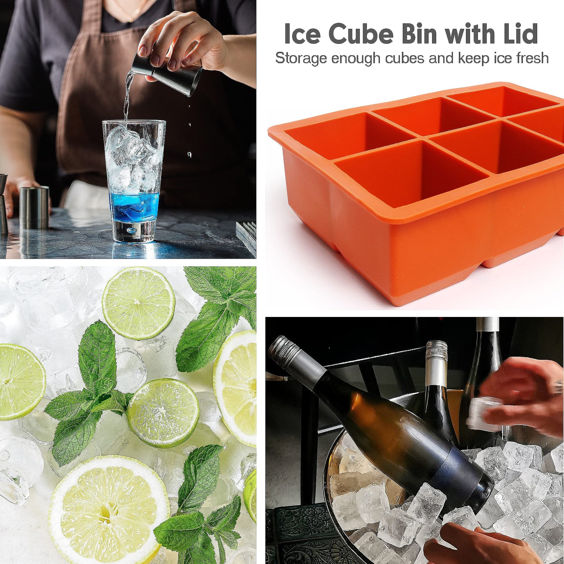 Silicone Ice Cube Trays 3 Pack (3 Count)