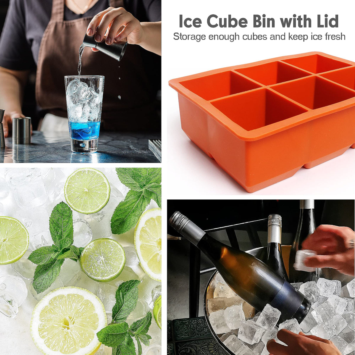 Silicone Ice Cube Trays 3 Pack (3 Count)