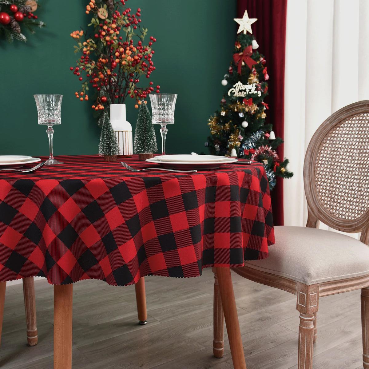 Waterproof Plaid Tablecloth Fabric