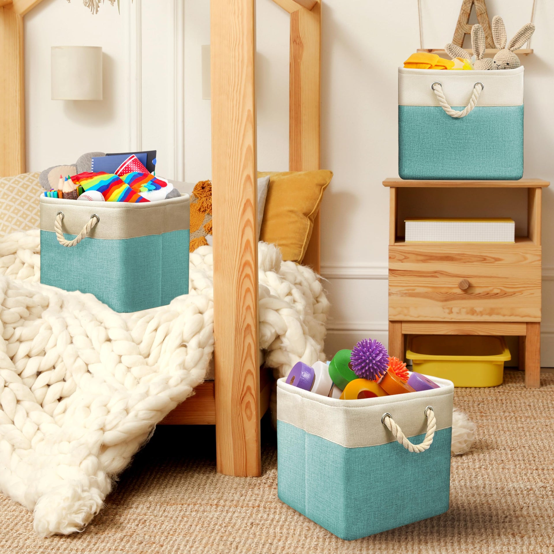 13" x 13" Large Fabric Storage Cubes (3 Count)