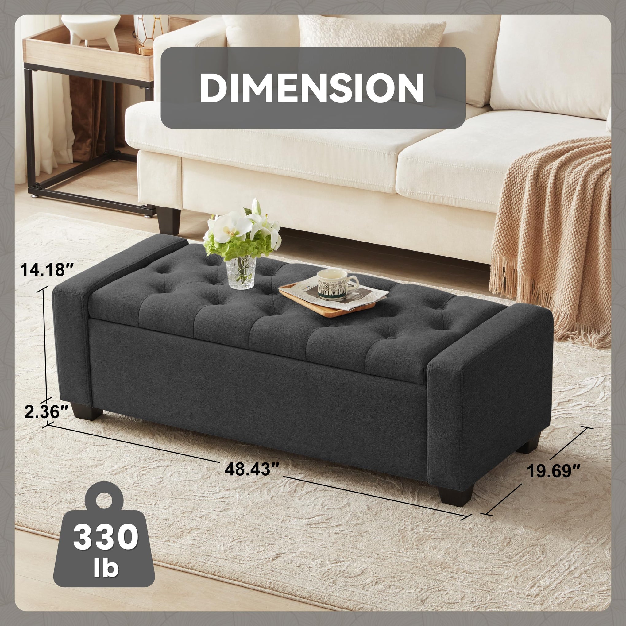 48" Ottoman with Storage