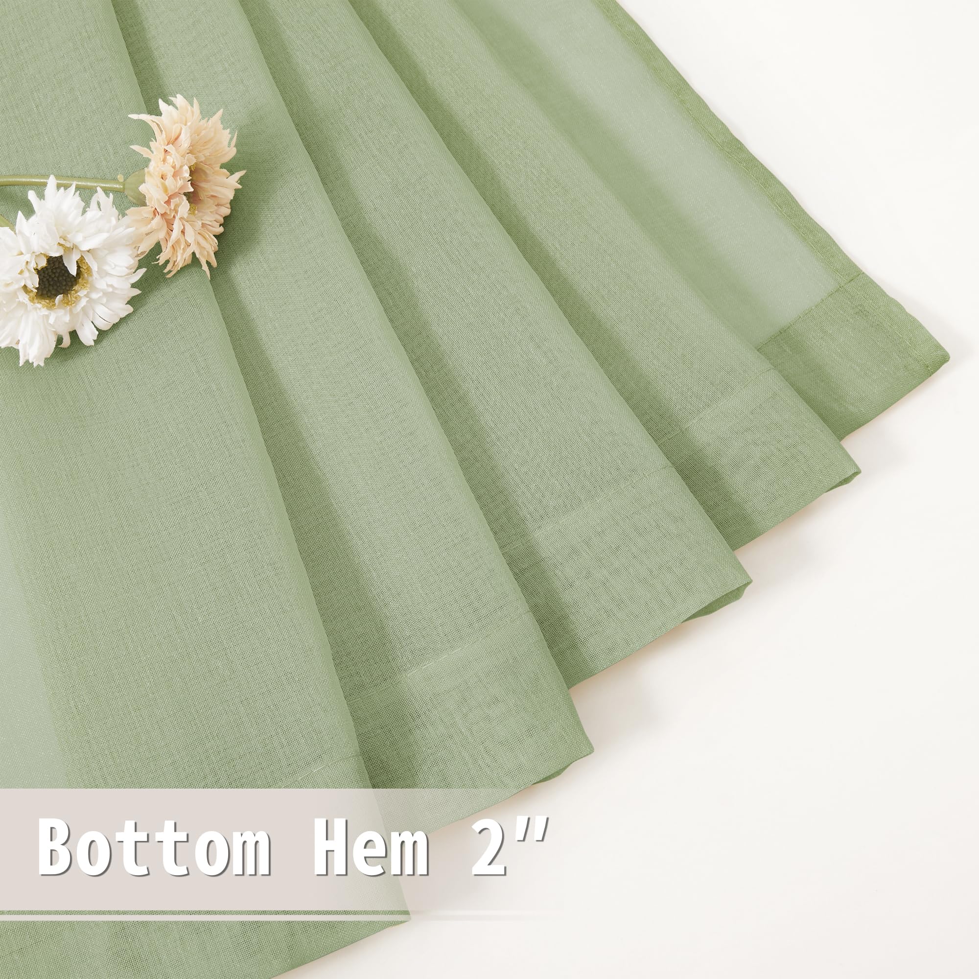 Small Sheer Door Curtain Closet Linen Textured Curtain Sheers Doorway Light Filtering Voile French Door Rod Pocket Curtains Patio Glass Doors