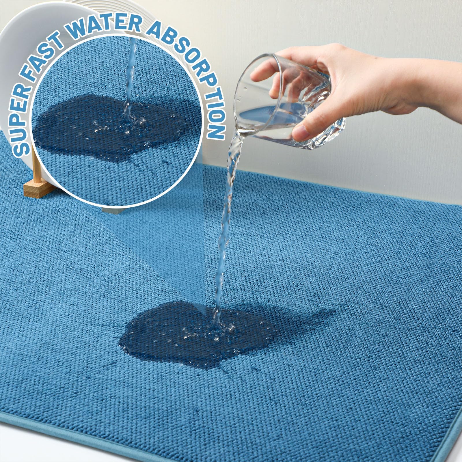 2 Pack Extra Large Dish Drying Mat Microfiber Absorbent Dish Drying Pad Large Size Dishes Drainer Mats for Countertop