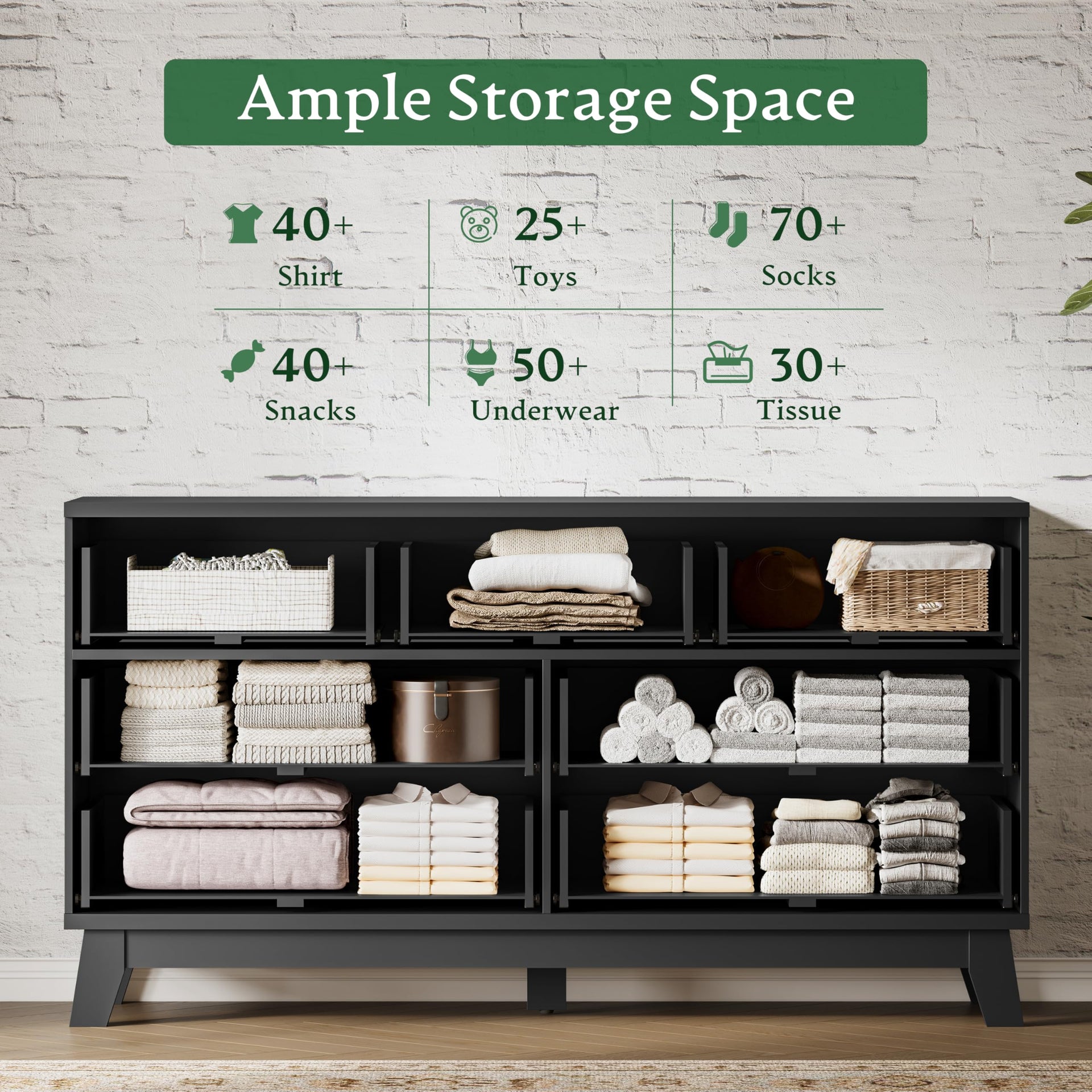 Fluted Dresser with 7 Drawers