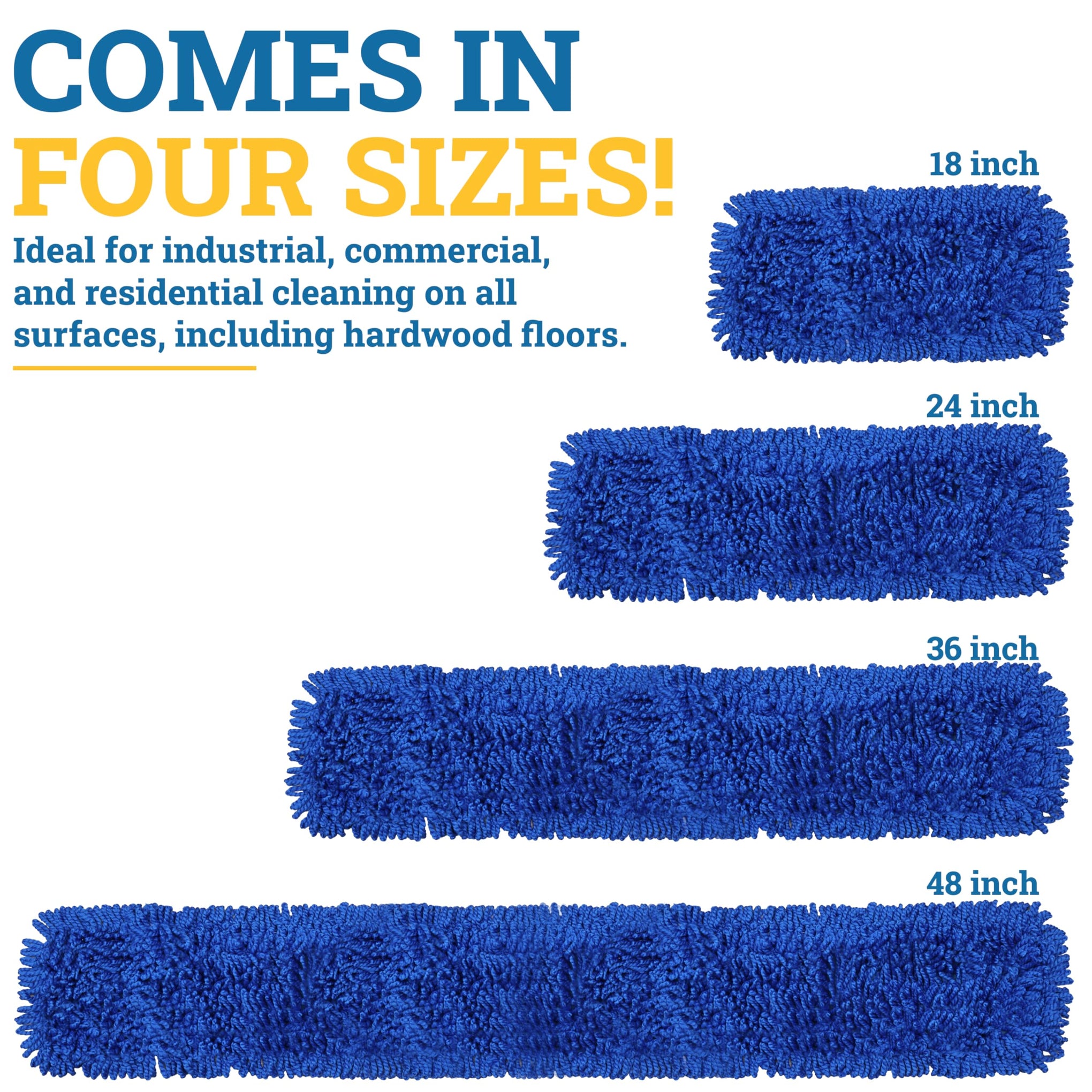 48" Microfiber Dust Mop Head Replacement (3 Count) - ModHome Supplies