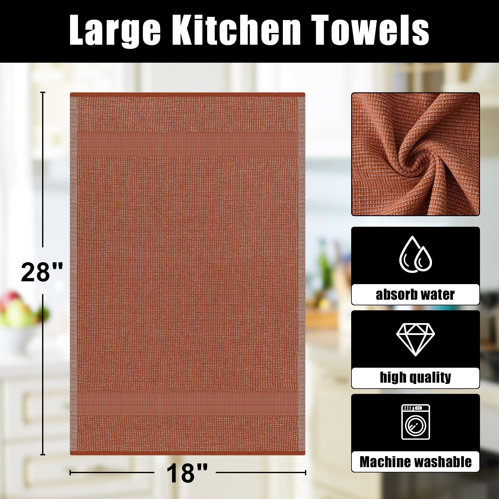 380 GSM Cotton Premium Kitchen Towels 6 Pack (6 Count)