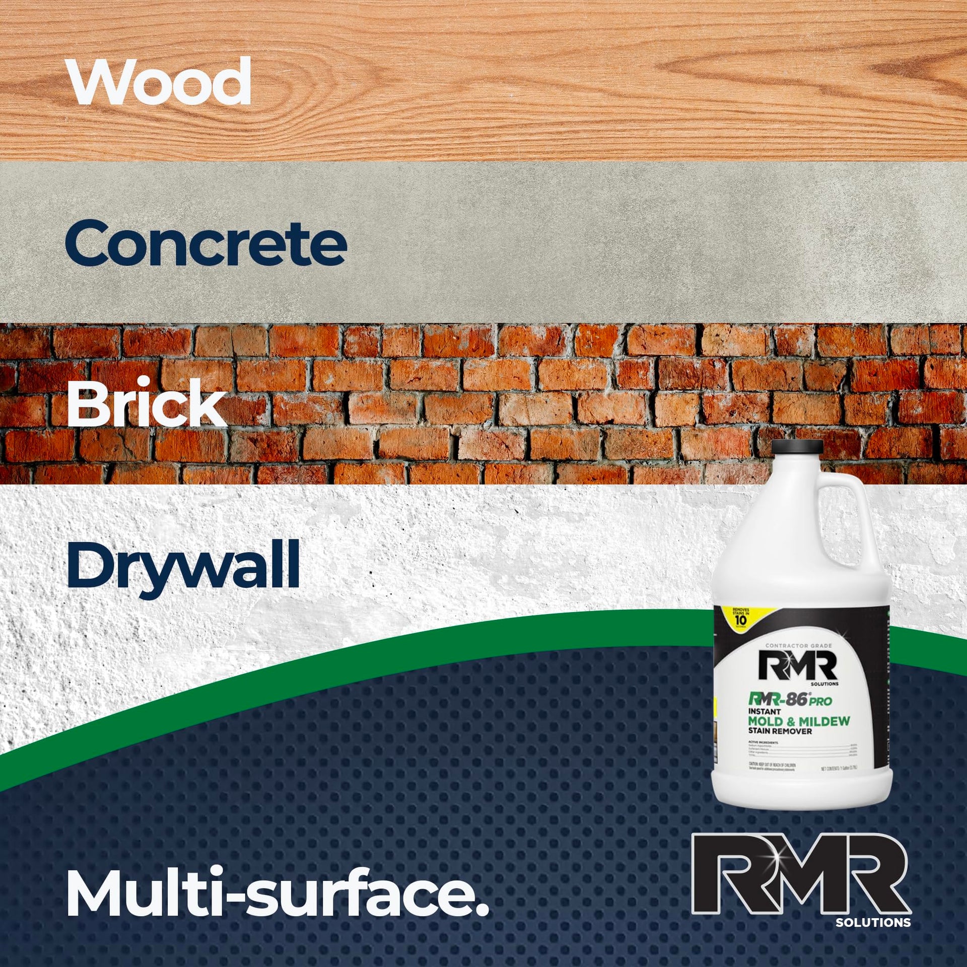 RMR 86 Pro Contractor Grade Mold Stain & Mildew Stain Remover Cleaning Solution (128 Fl Oz)