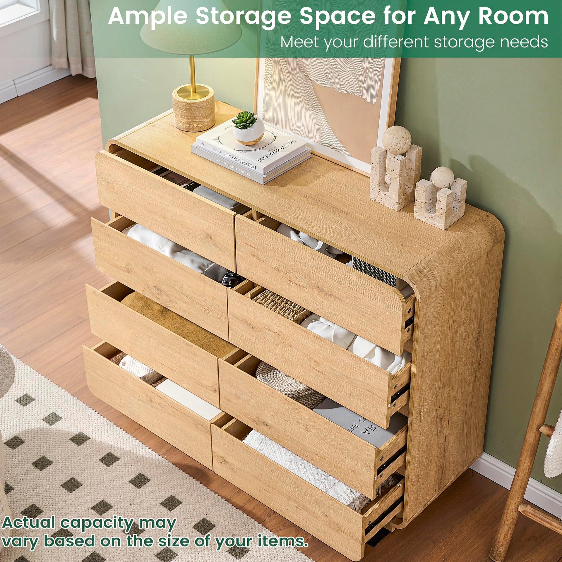 Natural Dresser with 8 Drawers