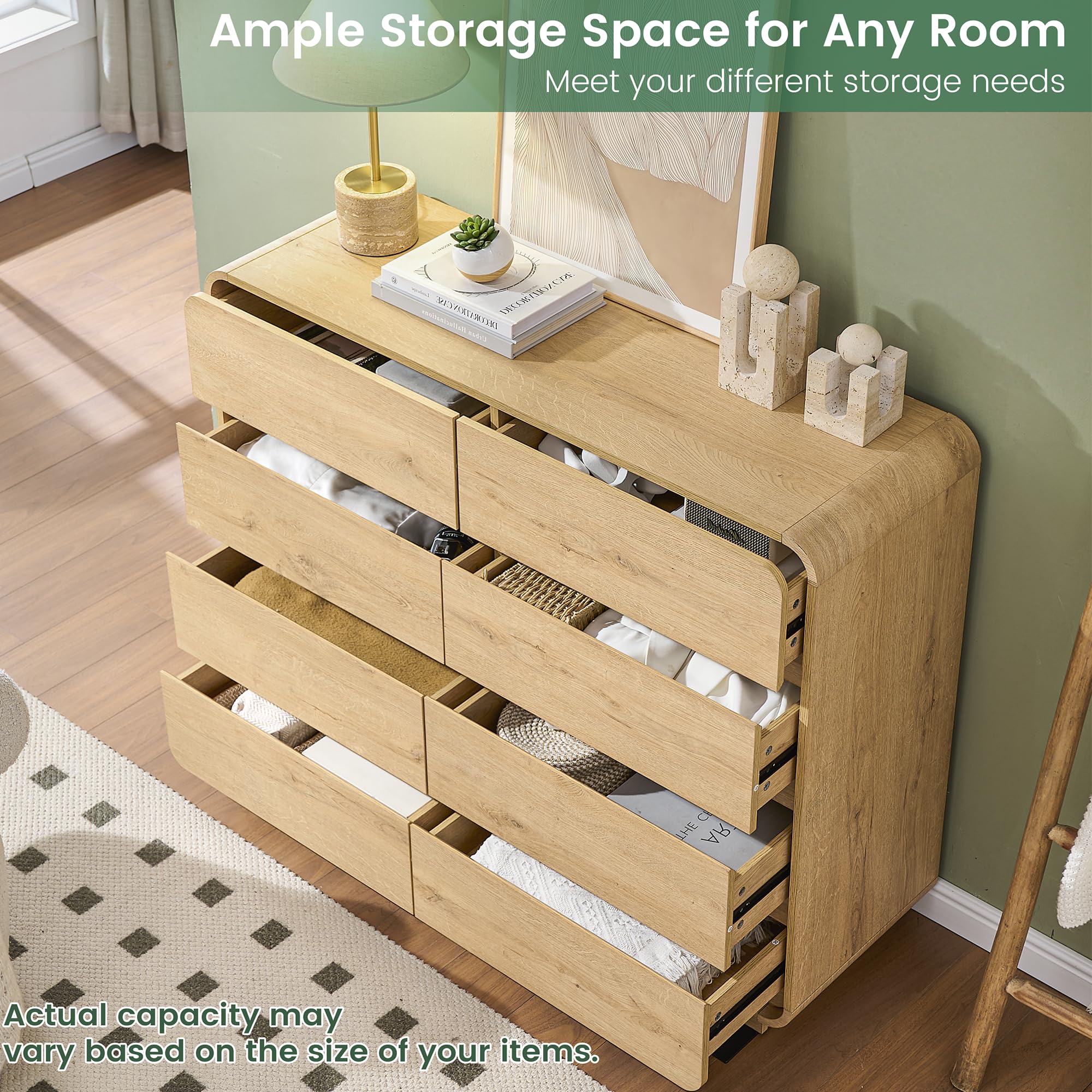 Natural Dresser with 8 Drawers
