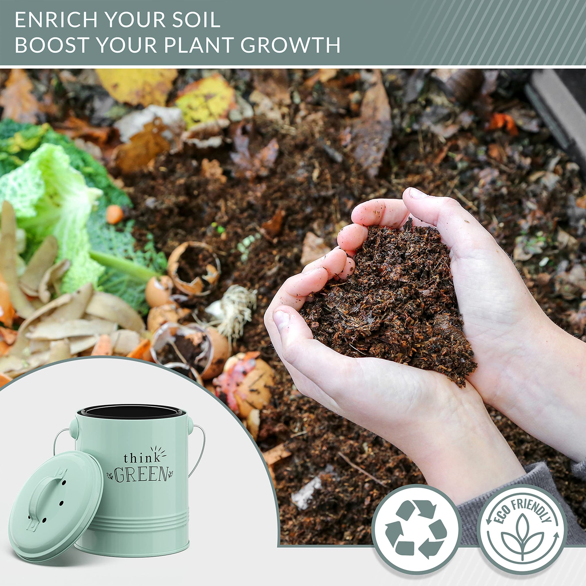 1.2 Gallon Kitchen Counter Compost Bin with Lid
