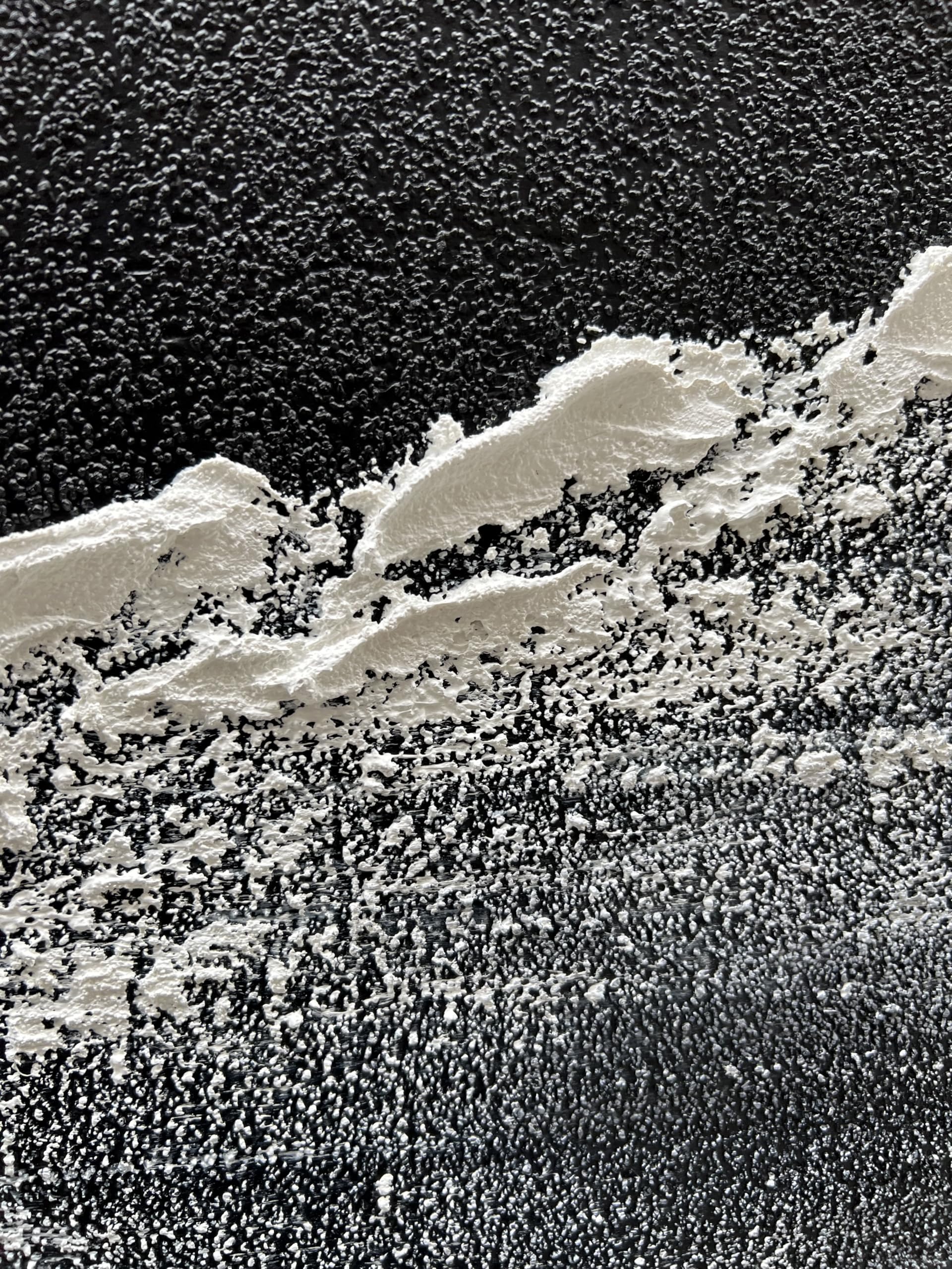 Art Hand Painted 3D Ocean Landscape Oil Painting Black and White Abstract Canvas Art Mural Family Wall Decoration Art 45x30 inches