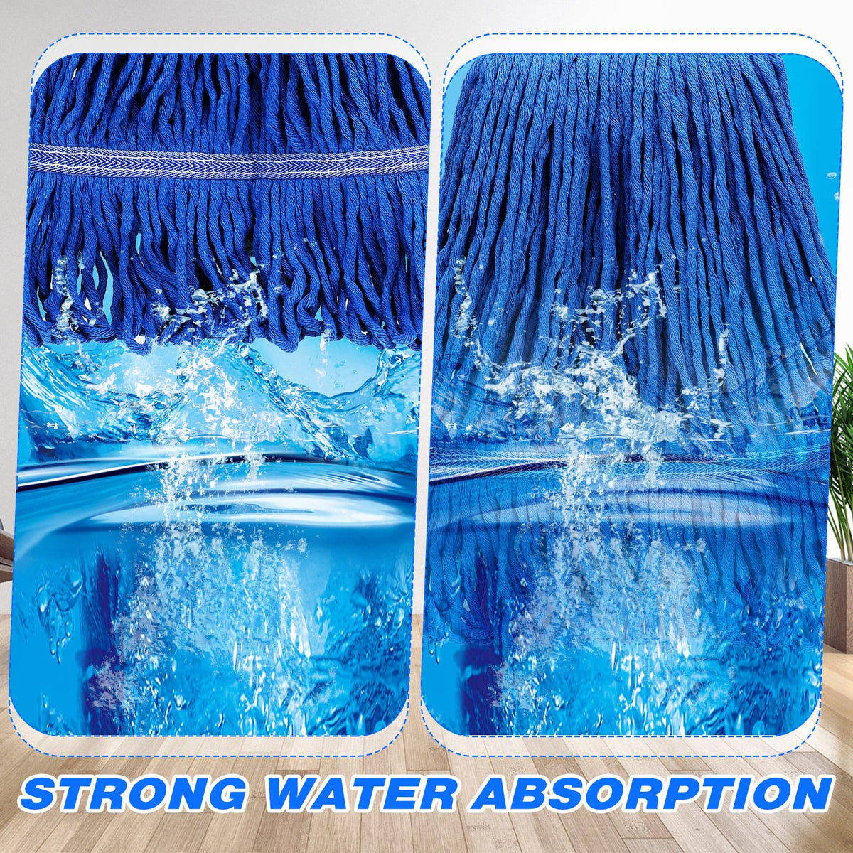 30 Pieces Commercial Mop Head Replacement Floor Cleaning Wet Mop Heads Heavy Duty Large Cotton String Sweeper Refills for Industrial Home Use (30 Count)