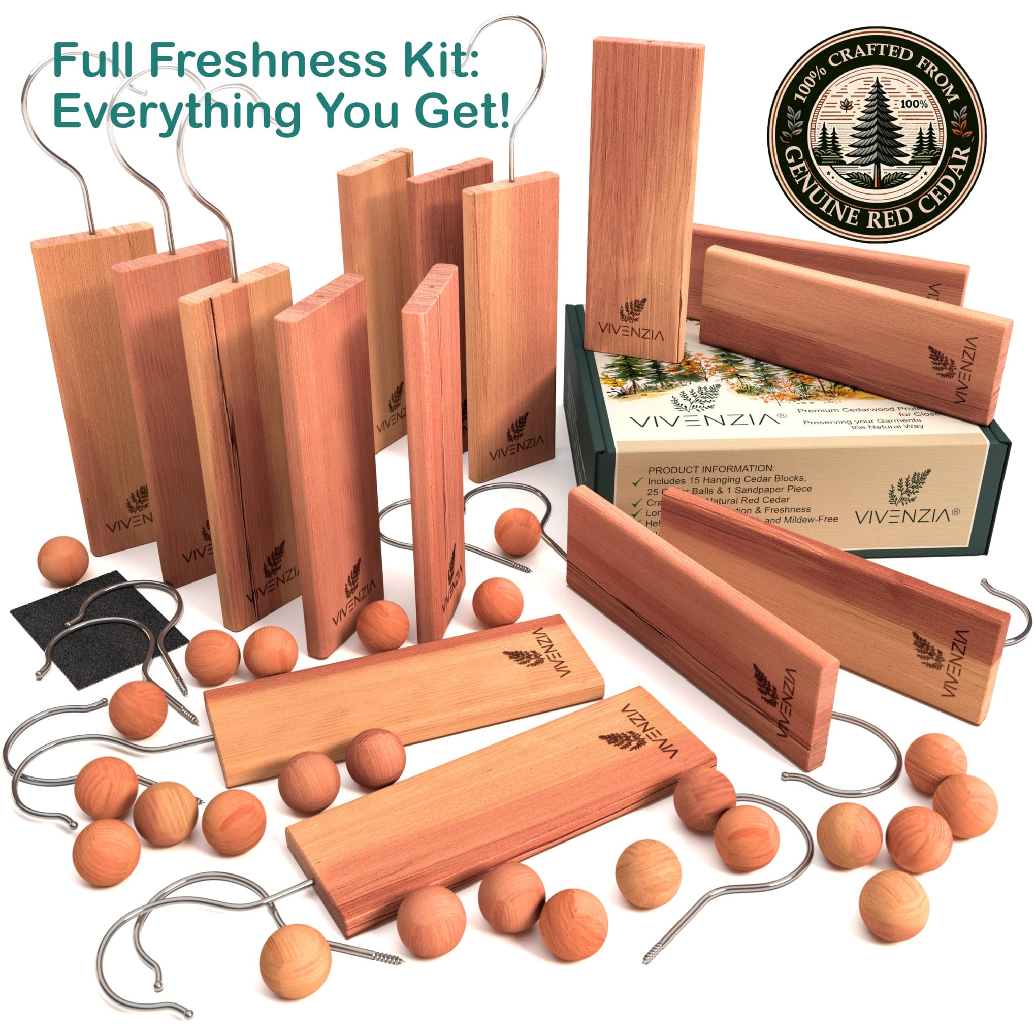 Cedar Blocks for Clothes Storage 40pcs