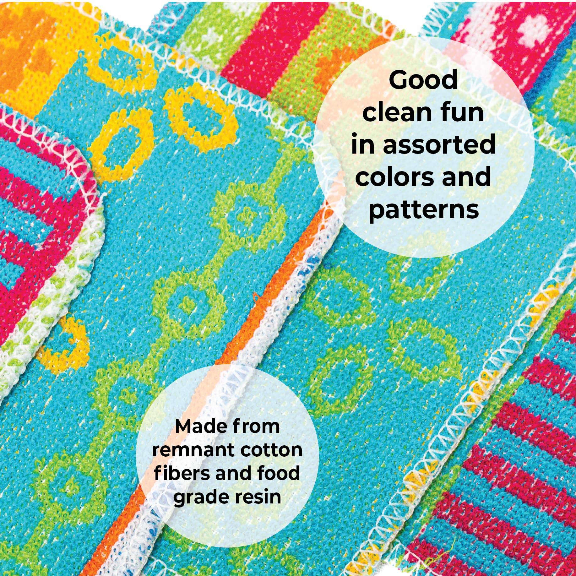 Scrub, 4-Pack Reusable, Non-Scratching Dish Scrubber for Kitchen and Household Cleaning, Planet-Friendly, Dishwasher Safe Soft Scrub, Assorted Colors and Designs (4 Count)