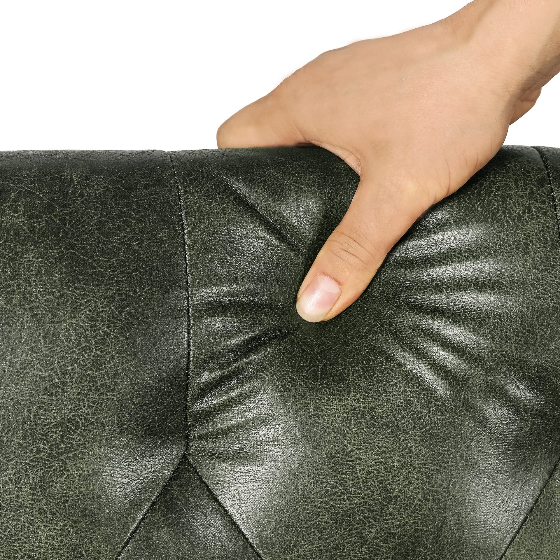 Storage Ottoman Rectangular Tufted Upholstered Ottomans with Rivet