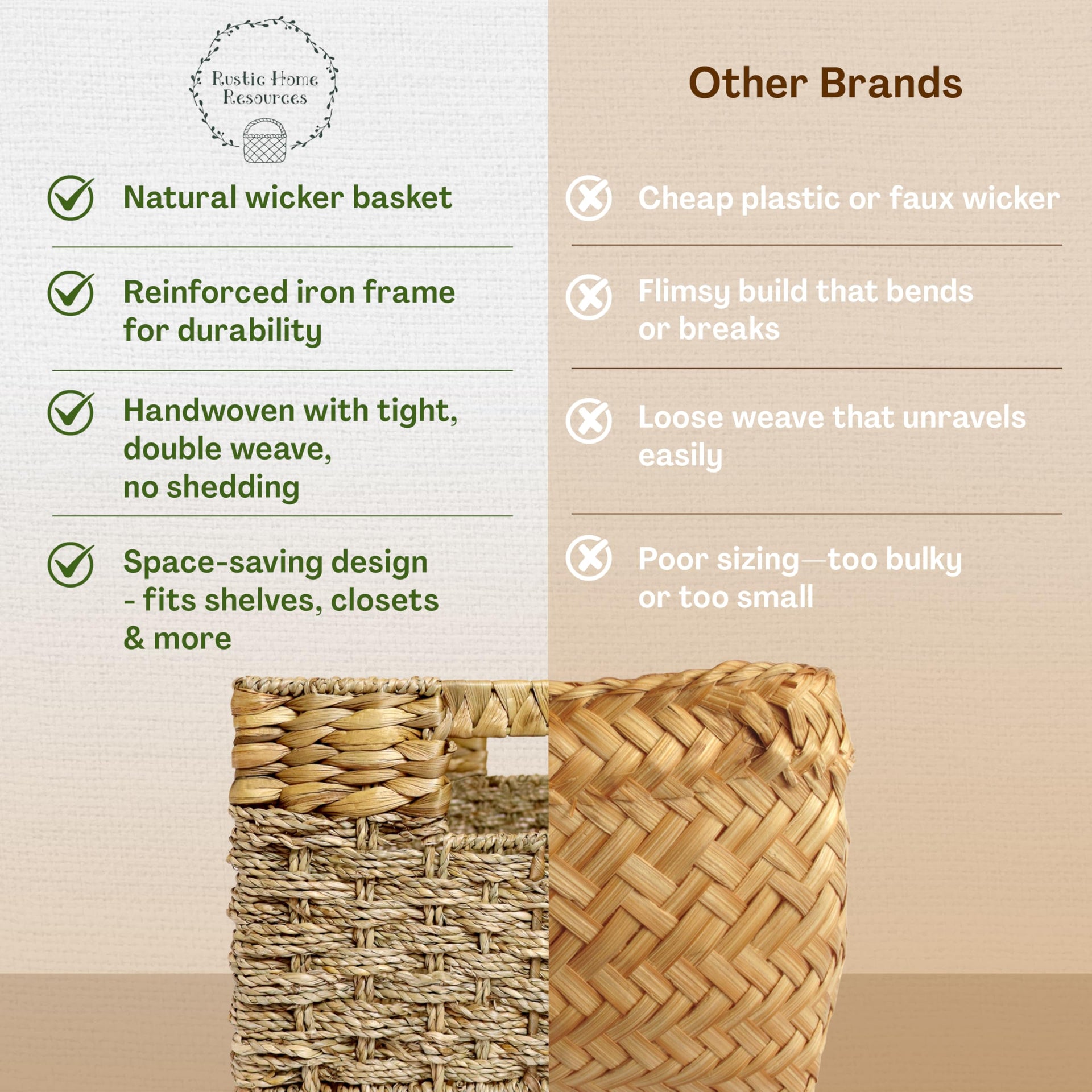 Large Wicker Storage Baskets with Handles