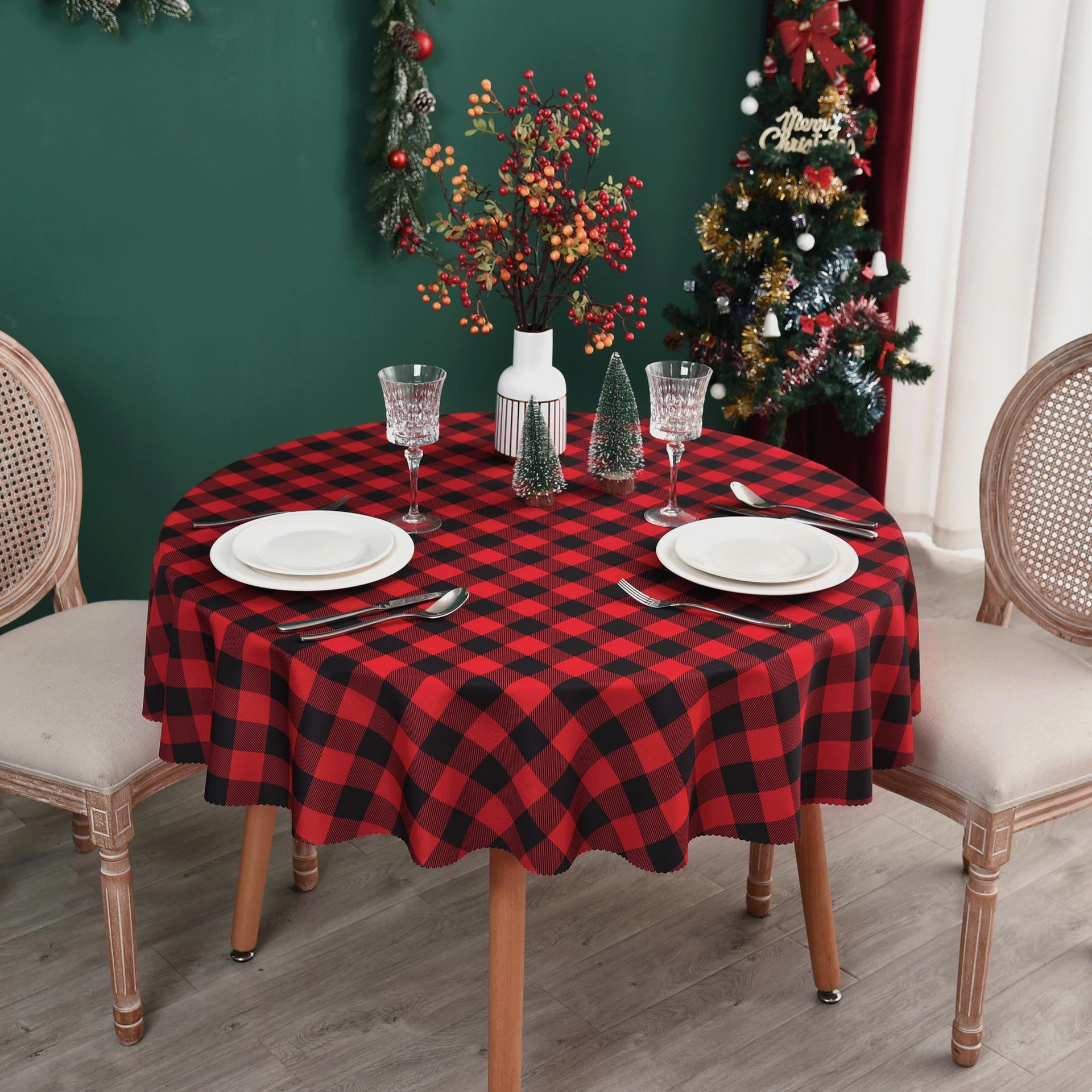 Waterproof Plaid Tablecloth Fabric