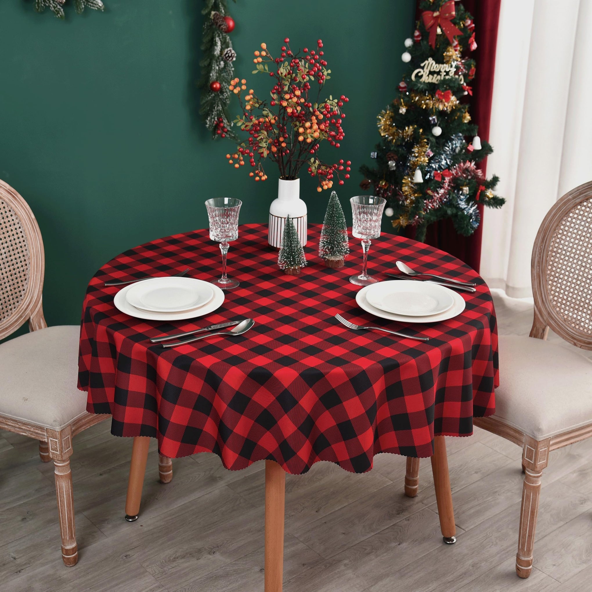Waterproof Plaid Tablecloth Fabric