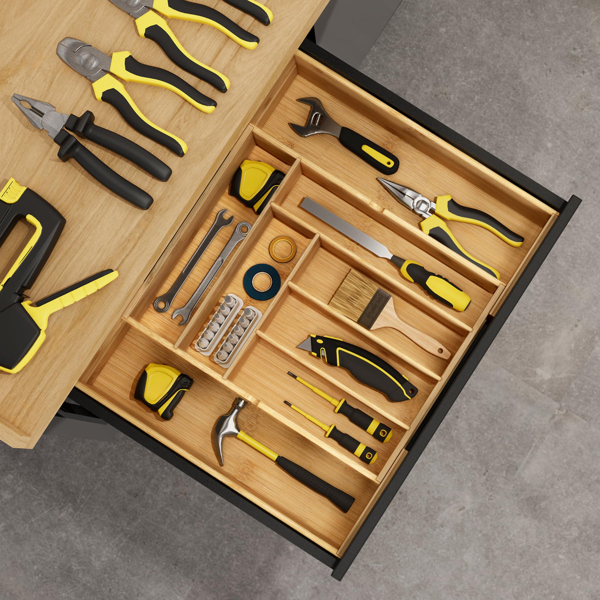 3.9inch Tall Bamboo Drawer Organizer