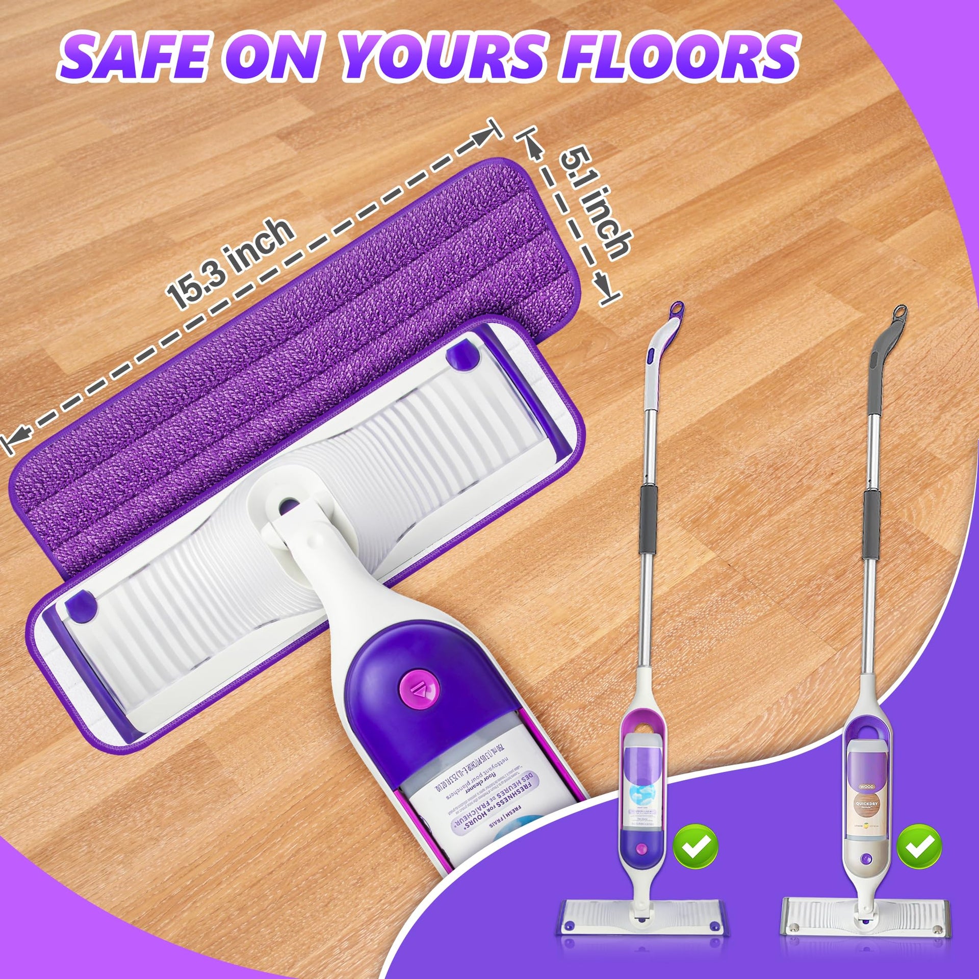 6 Pack Microfiber Mop Pads Washable for Swiffer PowerMop
