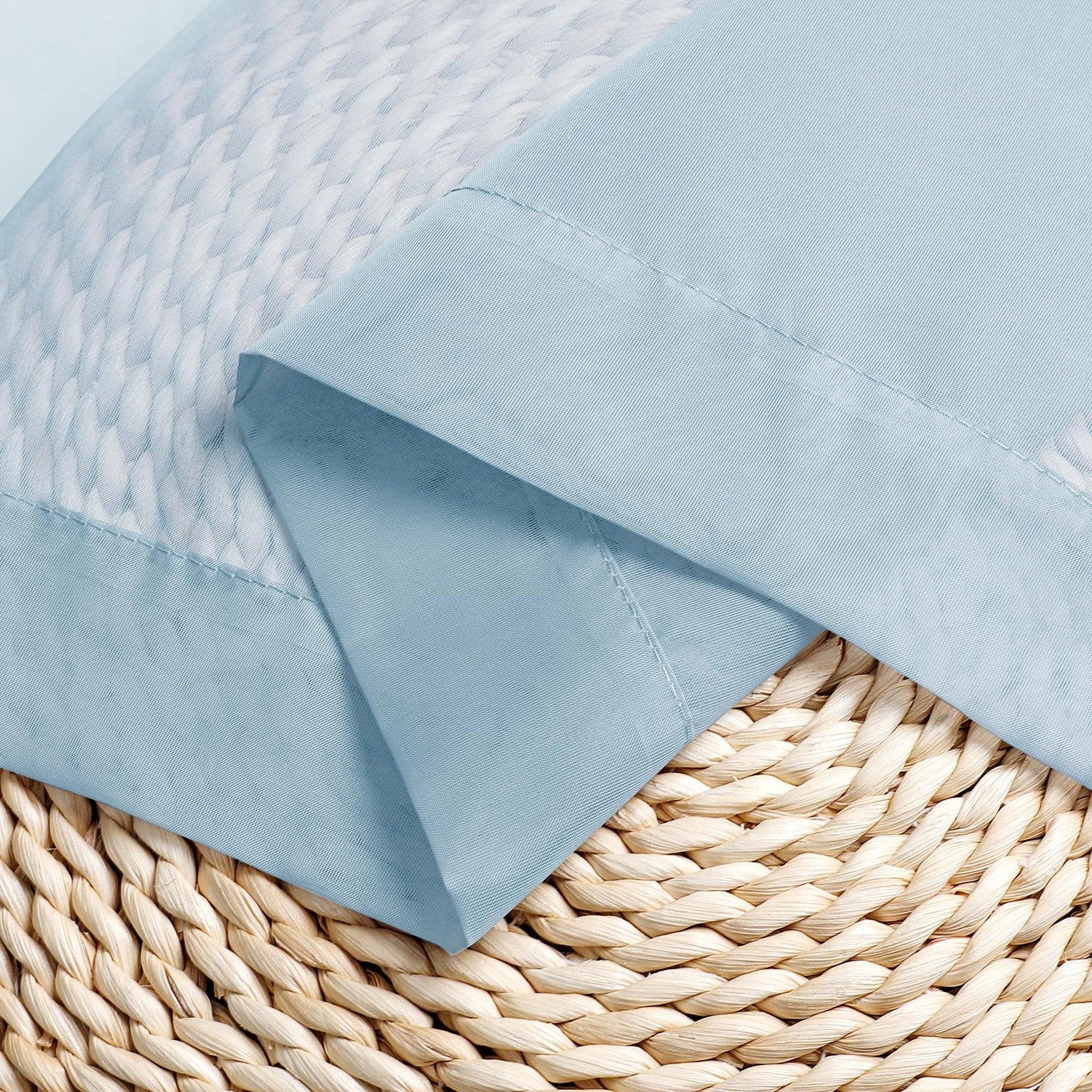 Light Blue Sheer Valances for Windows 2 Pack (2 Count)