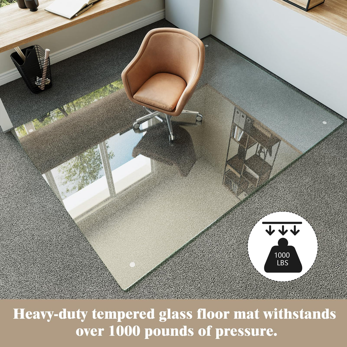60" x 80" Office Chair Mat for Hardwood Floors & Carpets