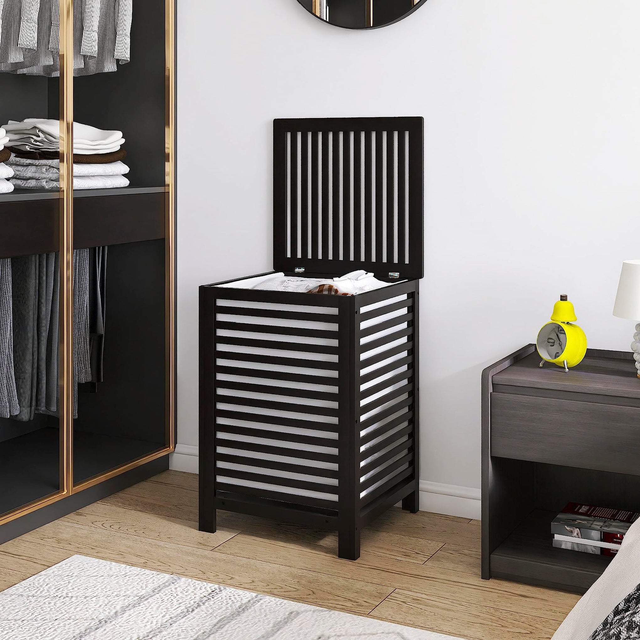 Double Laundry Hamper with Lid