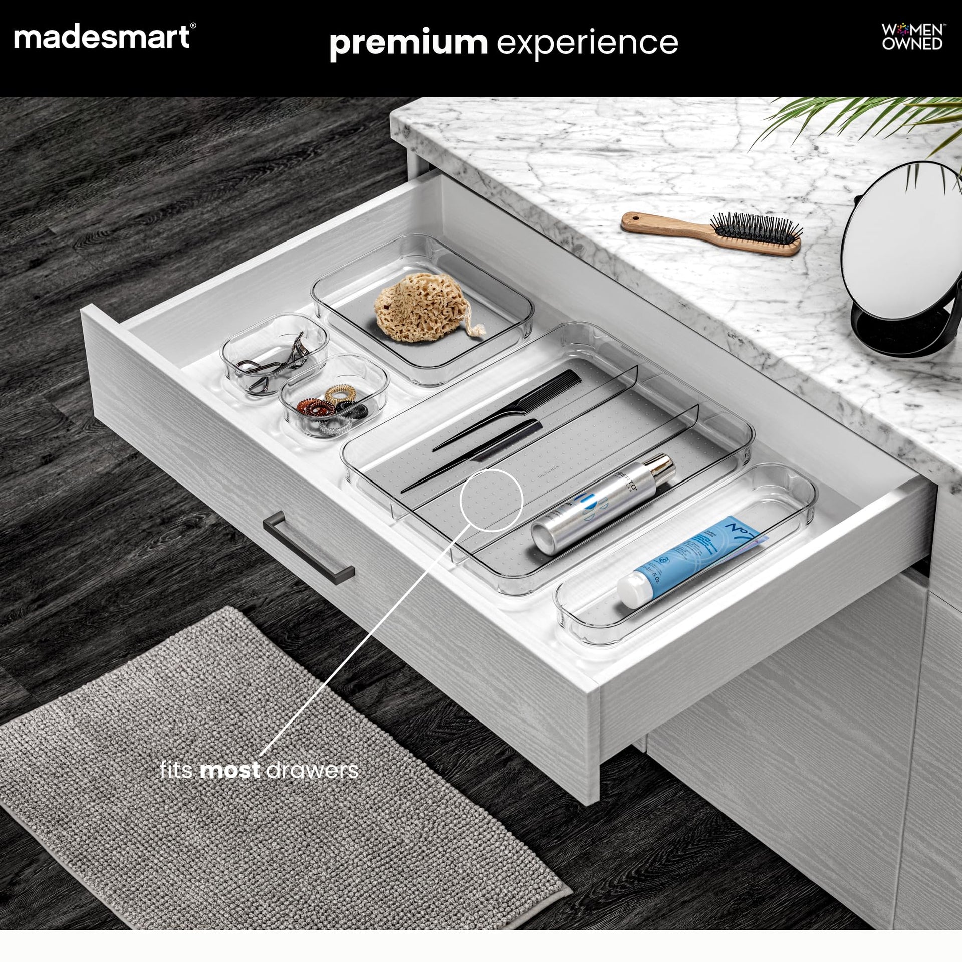 Clear 3 Compartment Utensil Tray