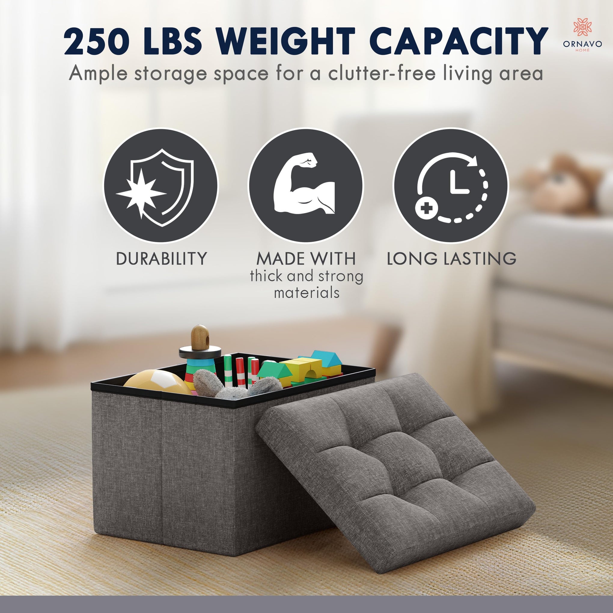 Small Rectangle Ottoman Set of 2 (2 Count)