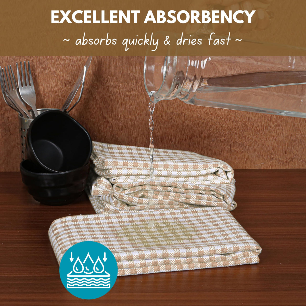 Gingham Check Kitchen Dish Towels 16"x26" Set of 12 (12 Count)