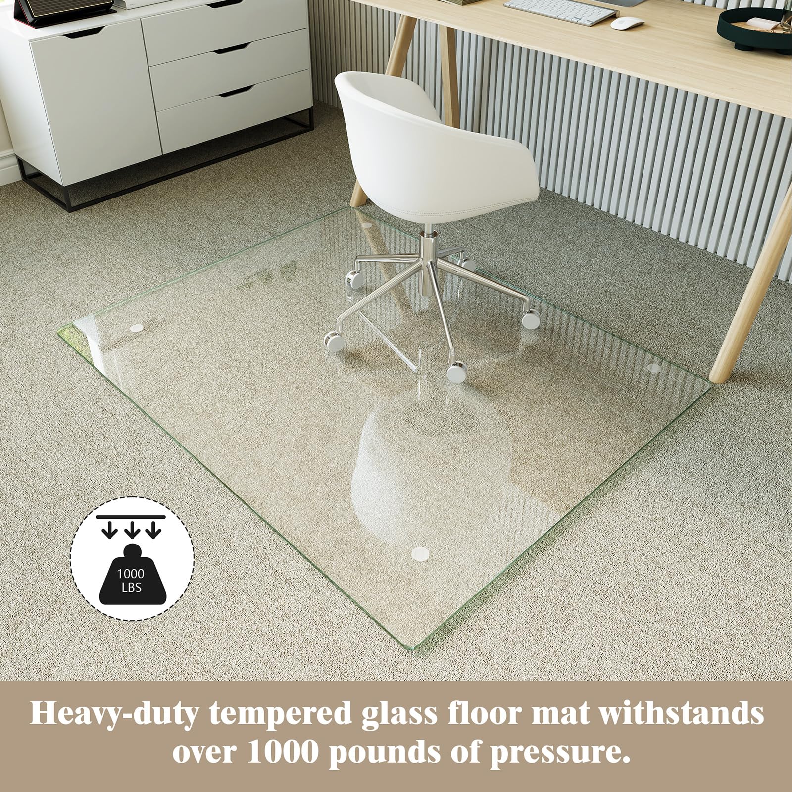 36" x 46" Office Chair Mat for Hardwood Floors & Carpets