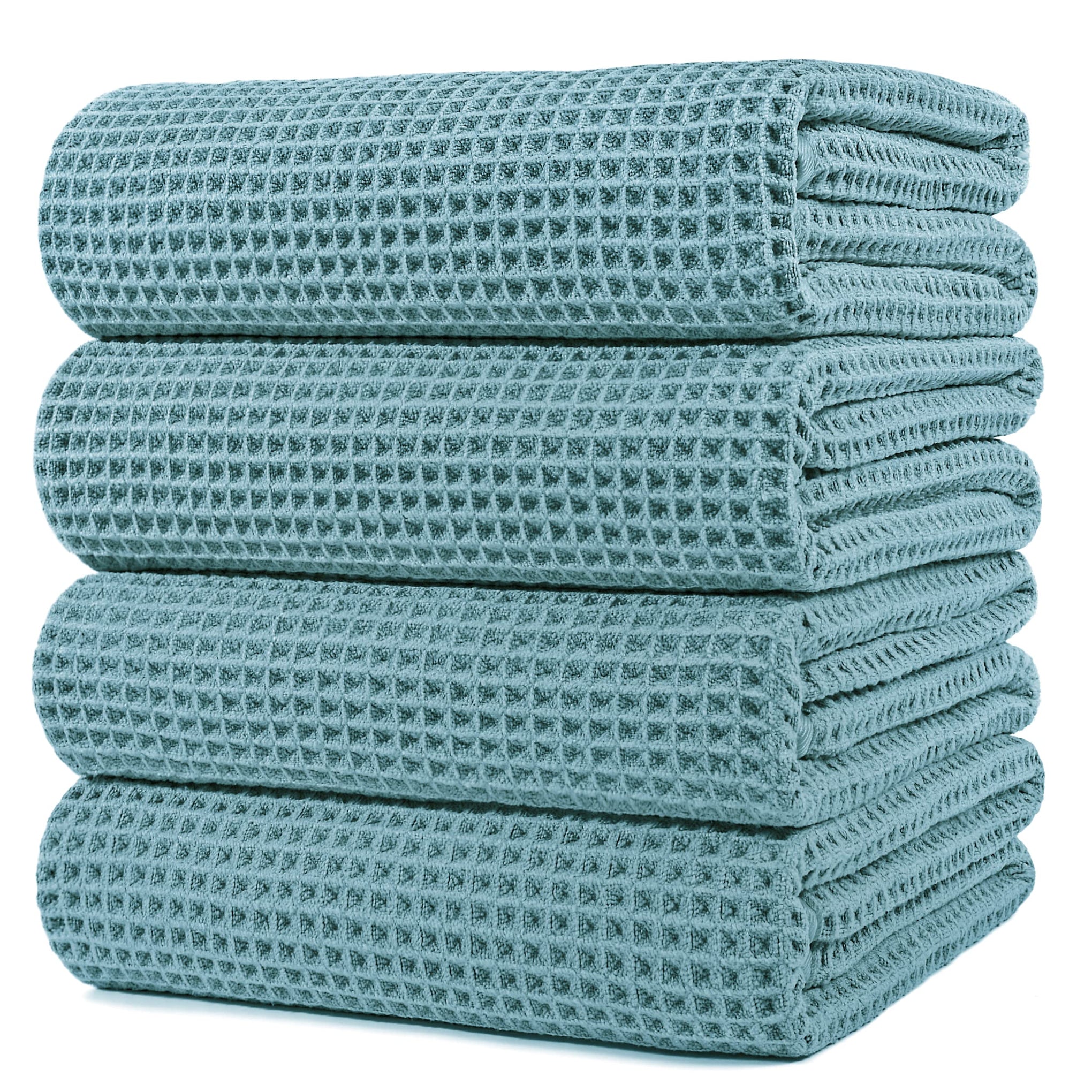 430 GSM Poly Blend Microfiber Quick Dry Waffle Bath Towel (4 Count)