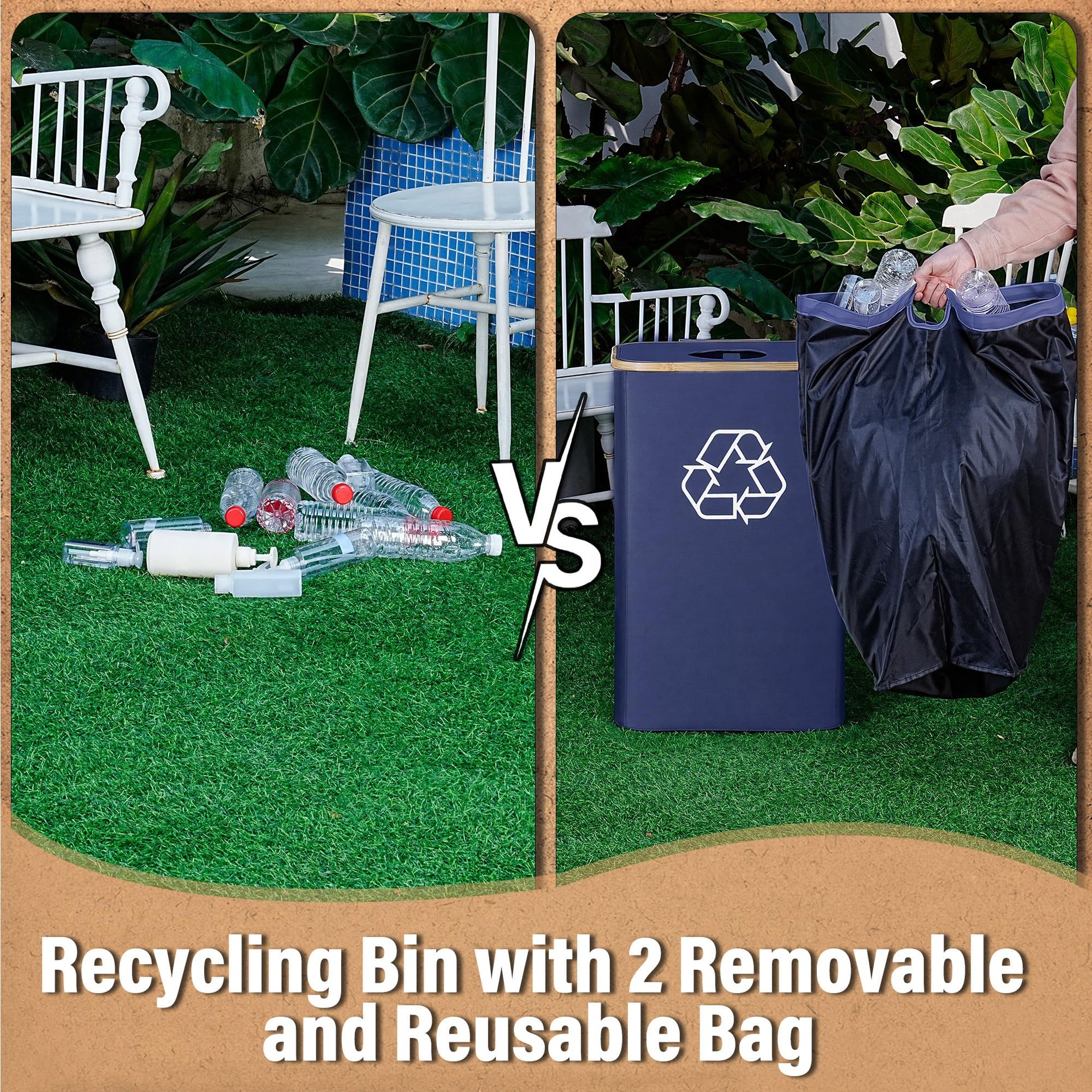 Recycling Bin for Kitchen 26 Gallon