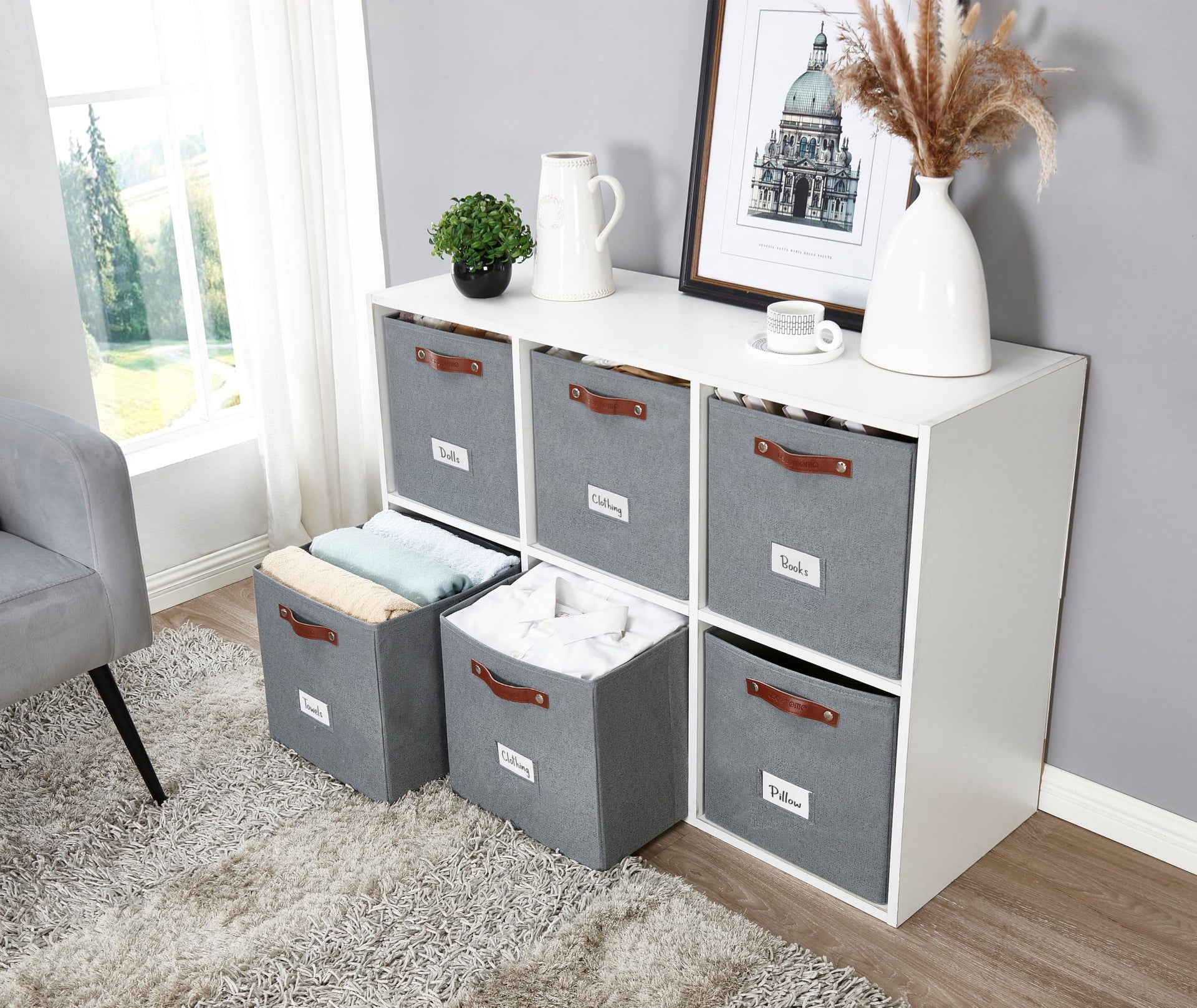 Storage Bins Cube Storage Bin with Labels (6 Count)