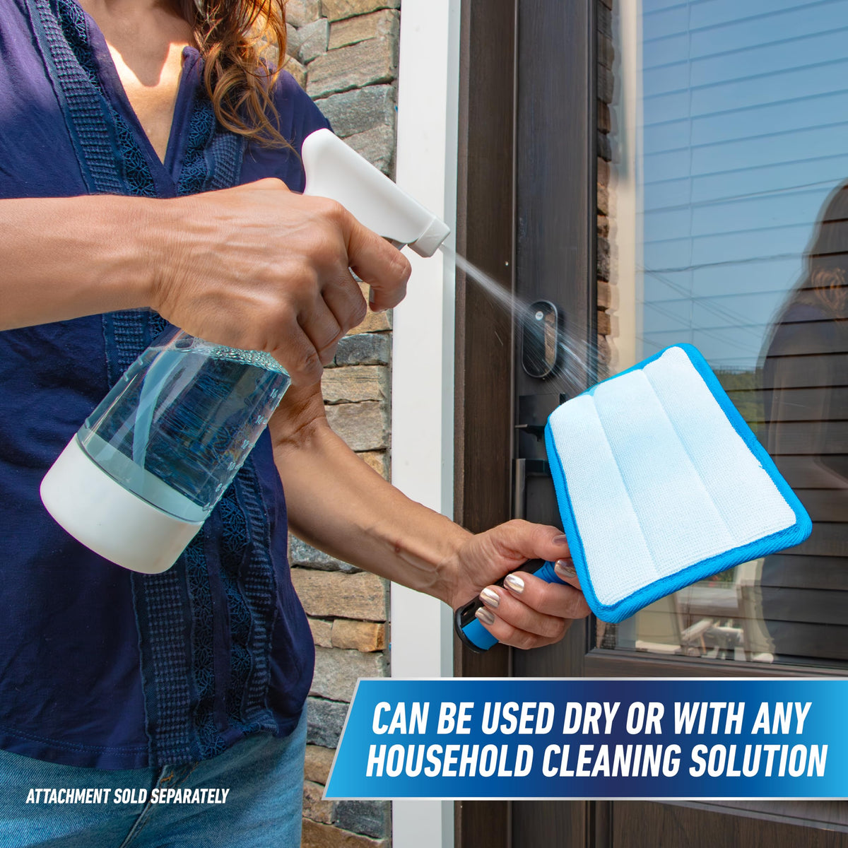 Professional Indoor Window Cleaning Kit with 2' Pole