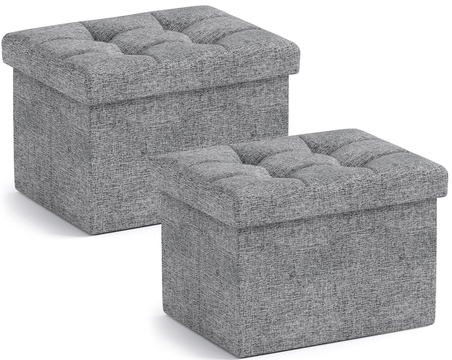 Small Rectangle Storage Ottoman Set of 2