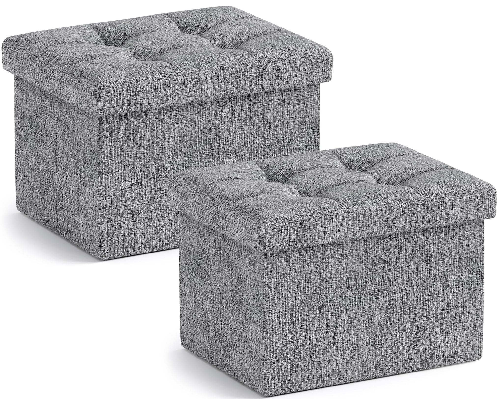 Small Rectangle Storage Ottoman Set of 2