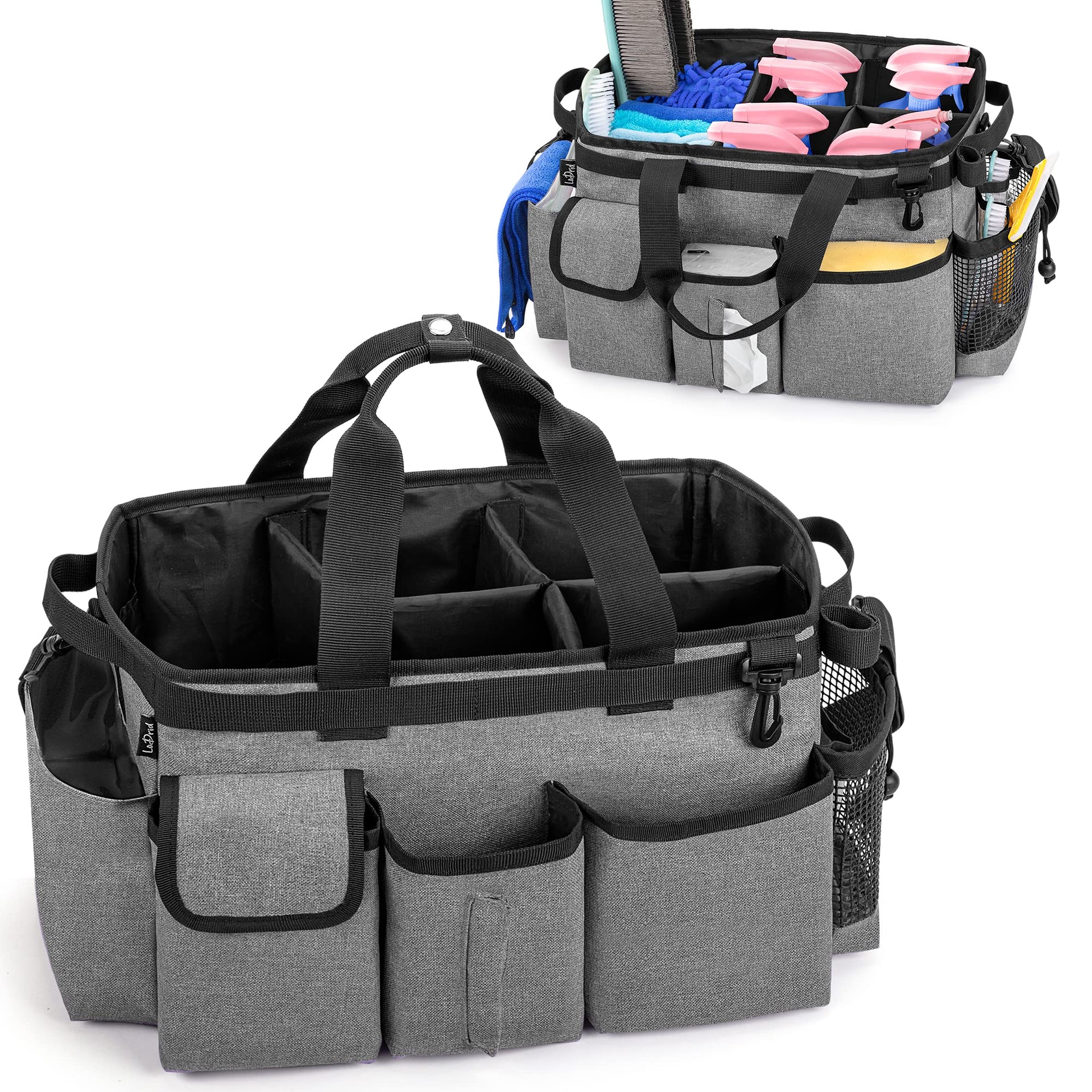 Large Wearable Cleaning Caddy Bag with Detachable Divider