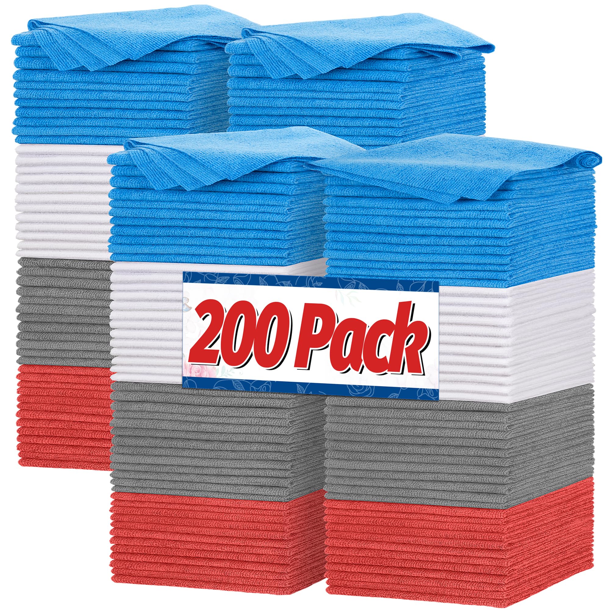 Shop Towels Microfiber Cleaning Cloth Bulk (200 Count)