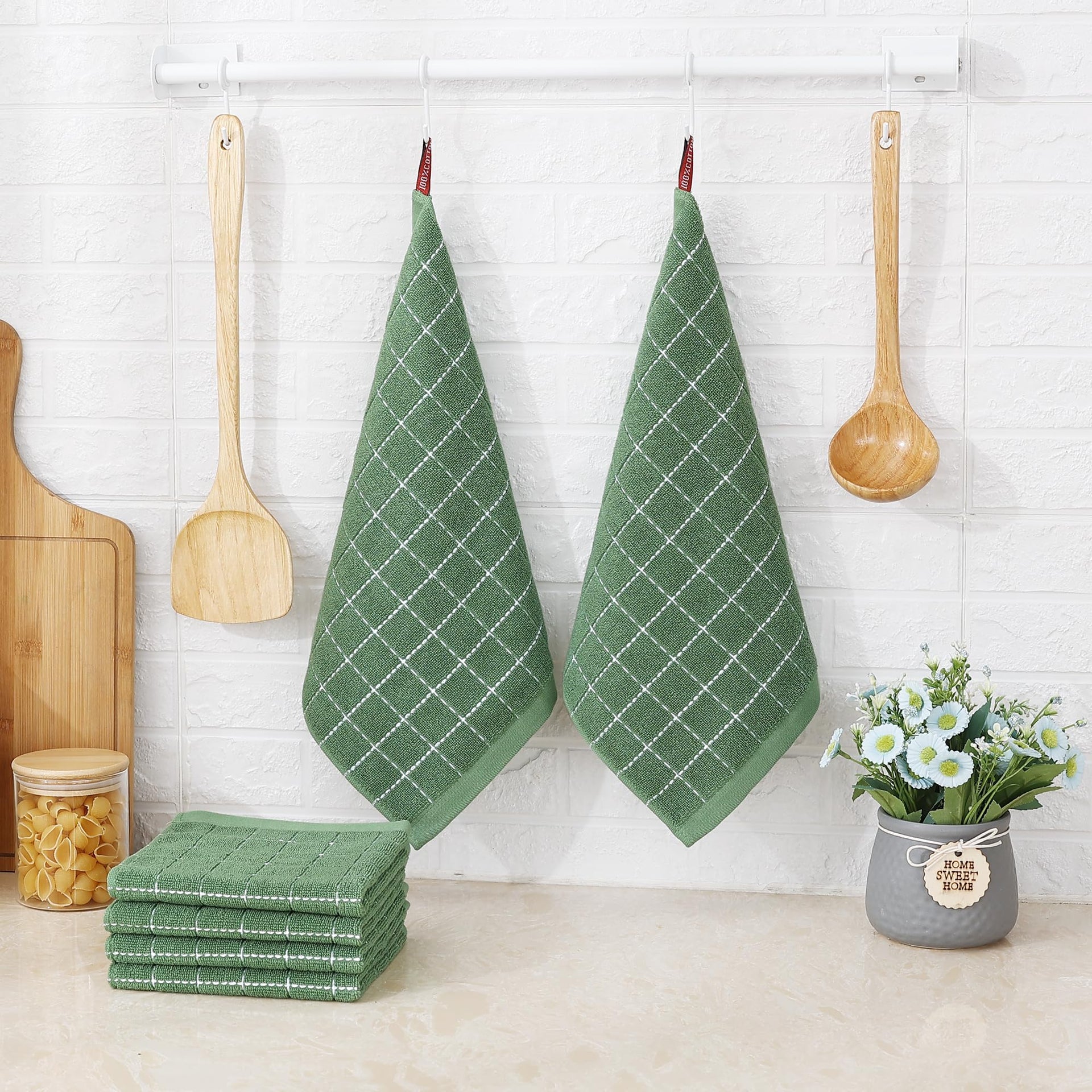 100% Cotton Terry Kitchen Dish Cloths (18 Count)