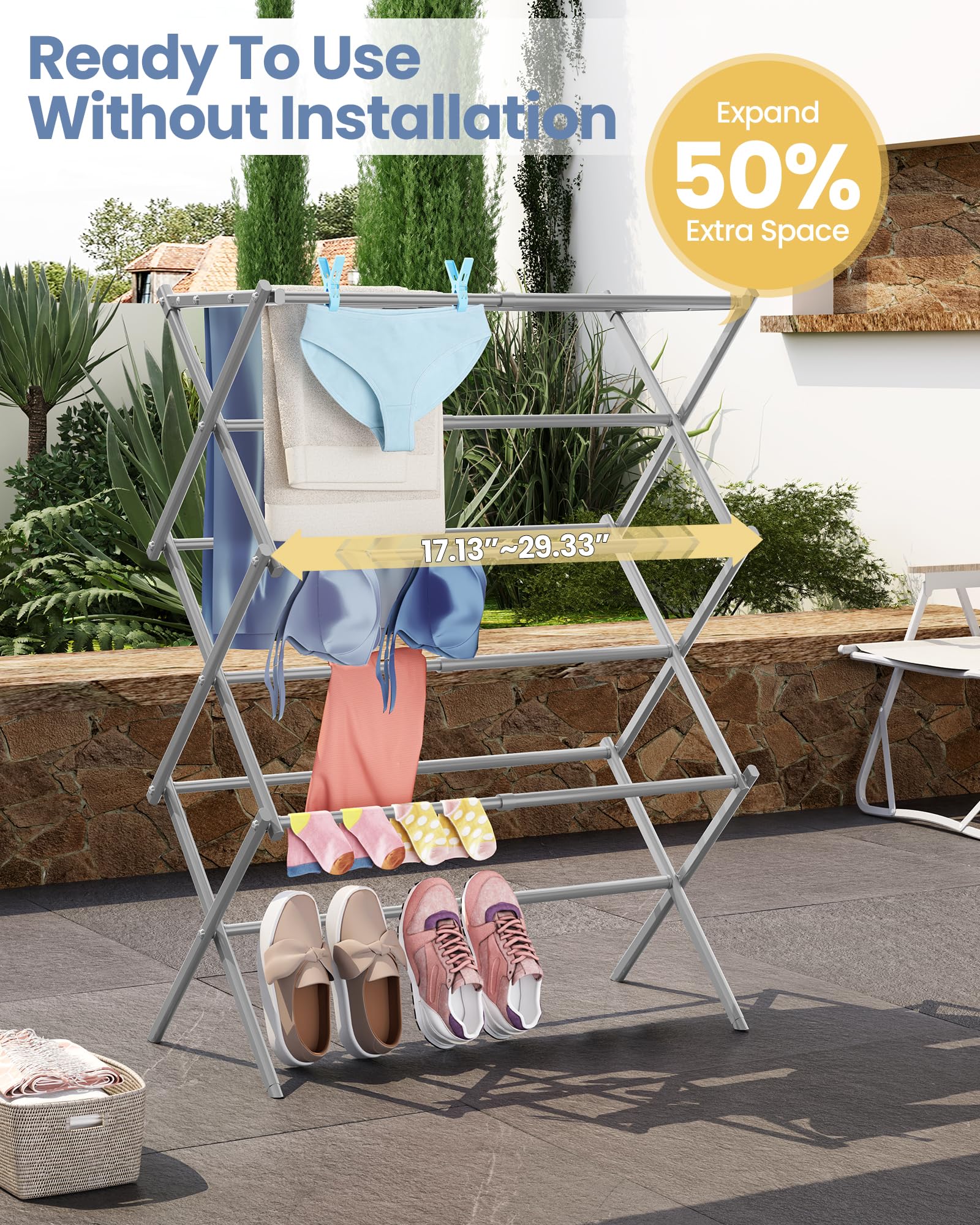 Oversize 3 Tier Clothes Drying Rack