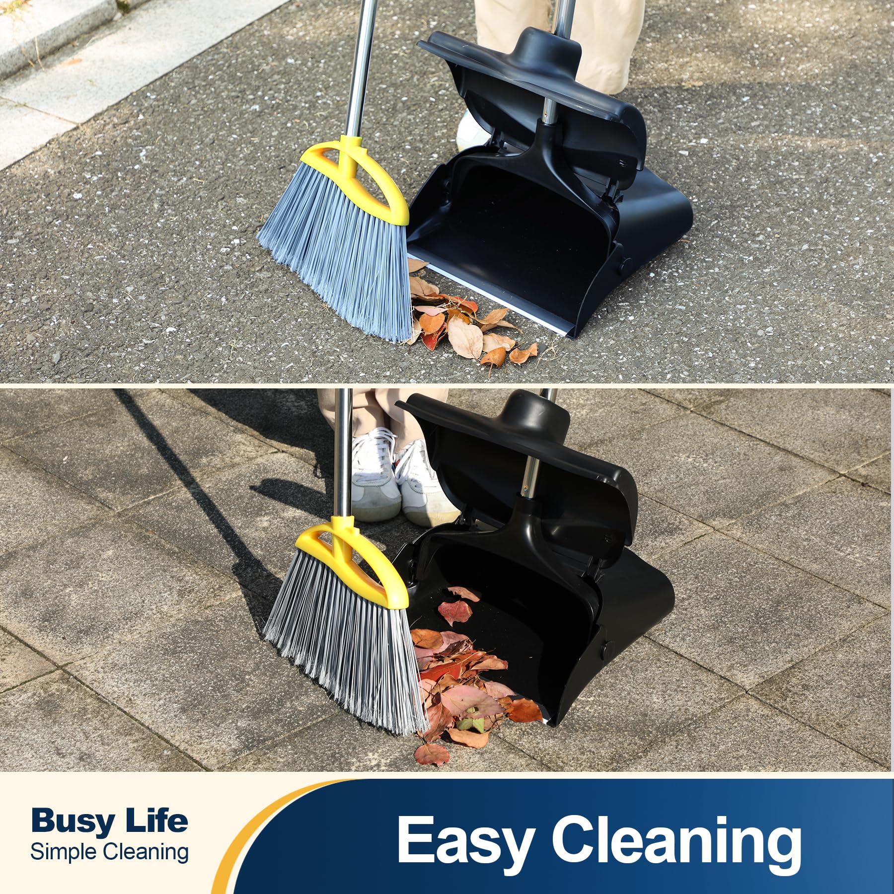 Commercial Dustpan with Wheels and Windproof Cover Indoor&Outdoor