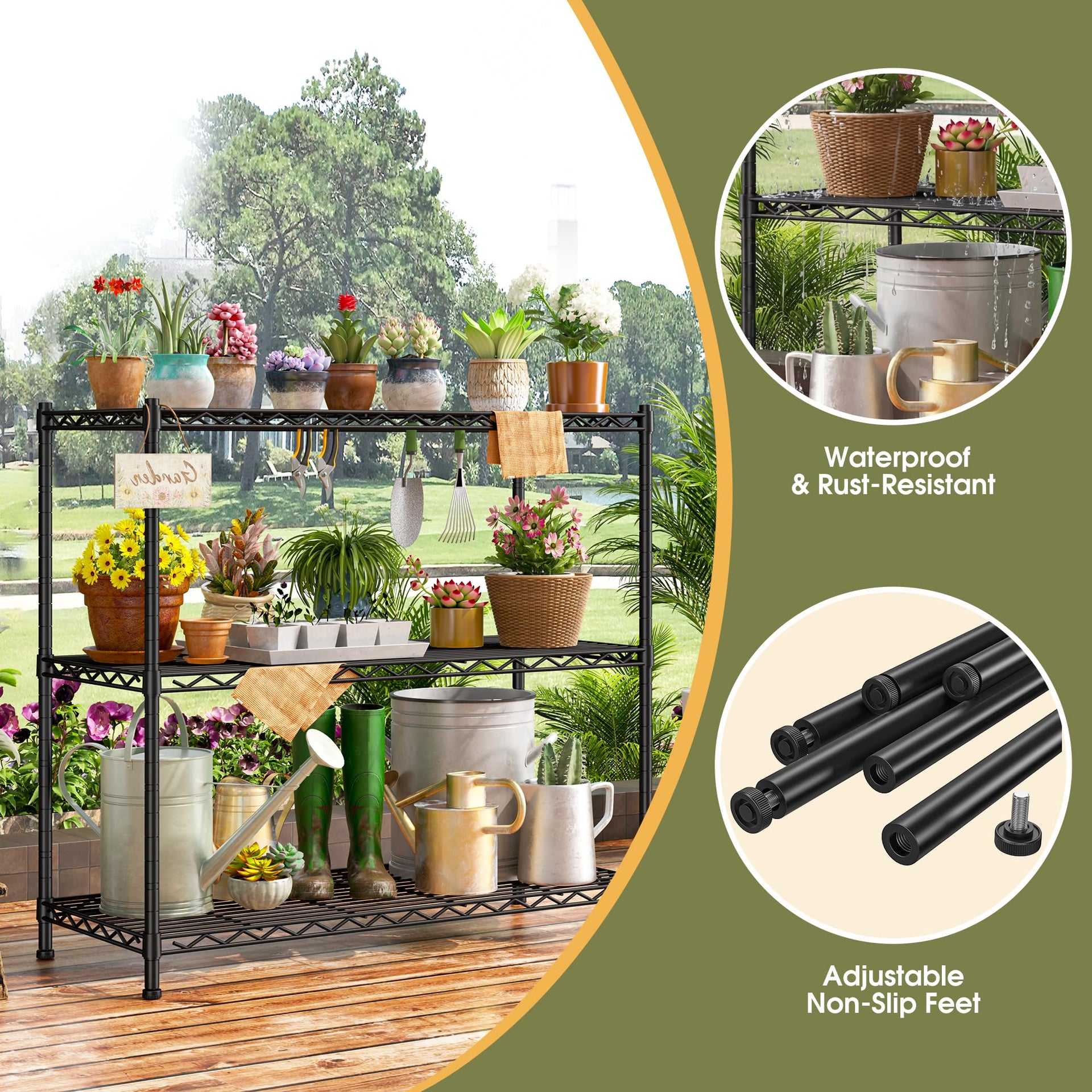 3 Tier Metal Shelving 468LBS