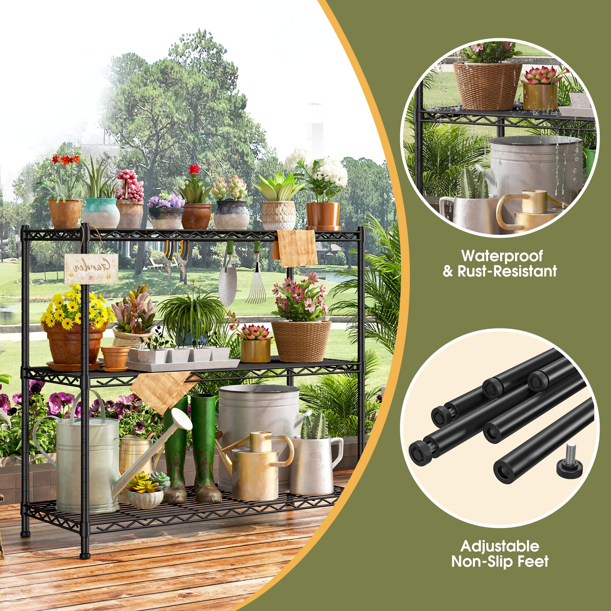 3 Tier Metal Shelving 468LBS
