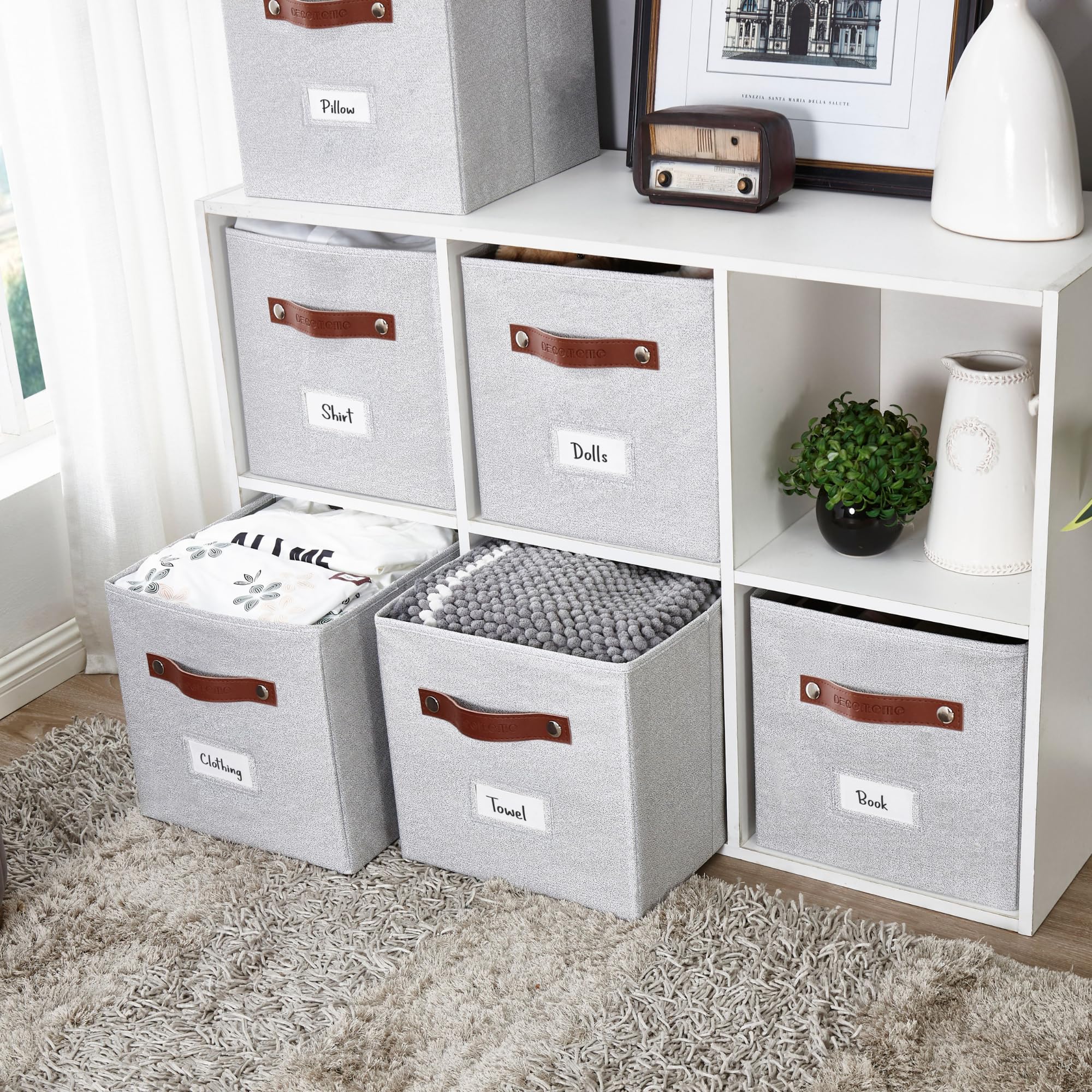 Storage Bins Cube Storage Bin with Labels (6 Count)