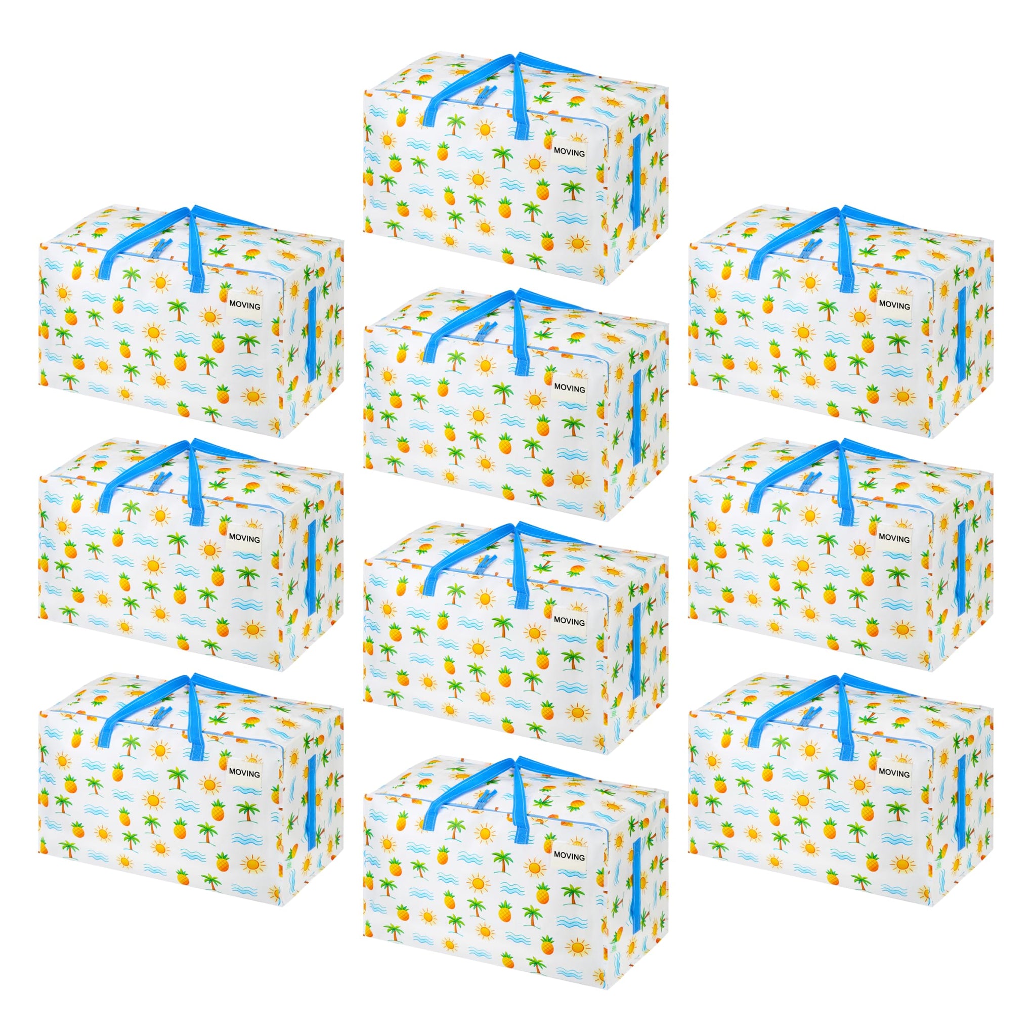 10 Pack Extra Large Heavy Duty Moving Bags with Wide Opening & Reinforced Handles (10 Count)