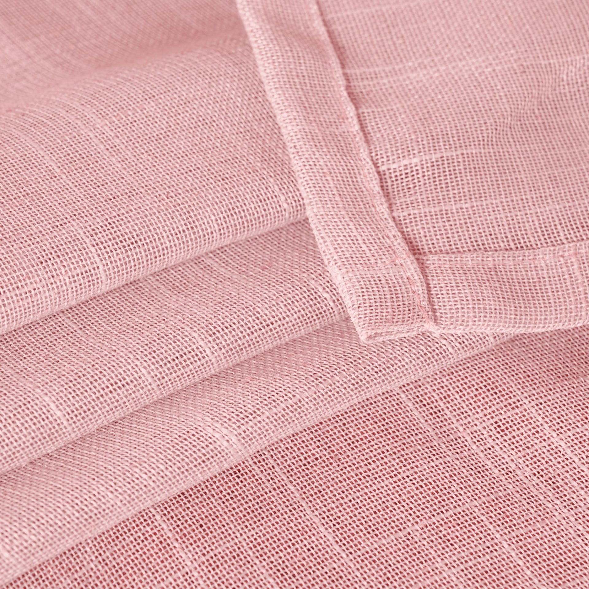 Light Pink Linen Semi Sheer Curtains 63 Inch Length for Living Room (2 Count)