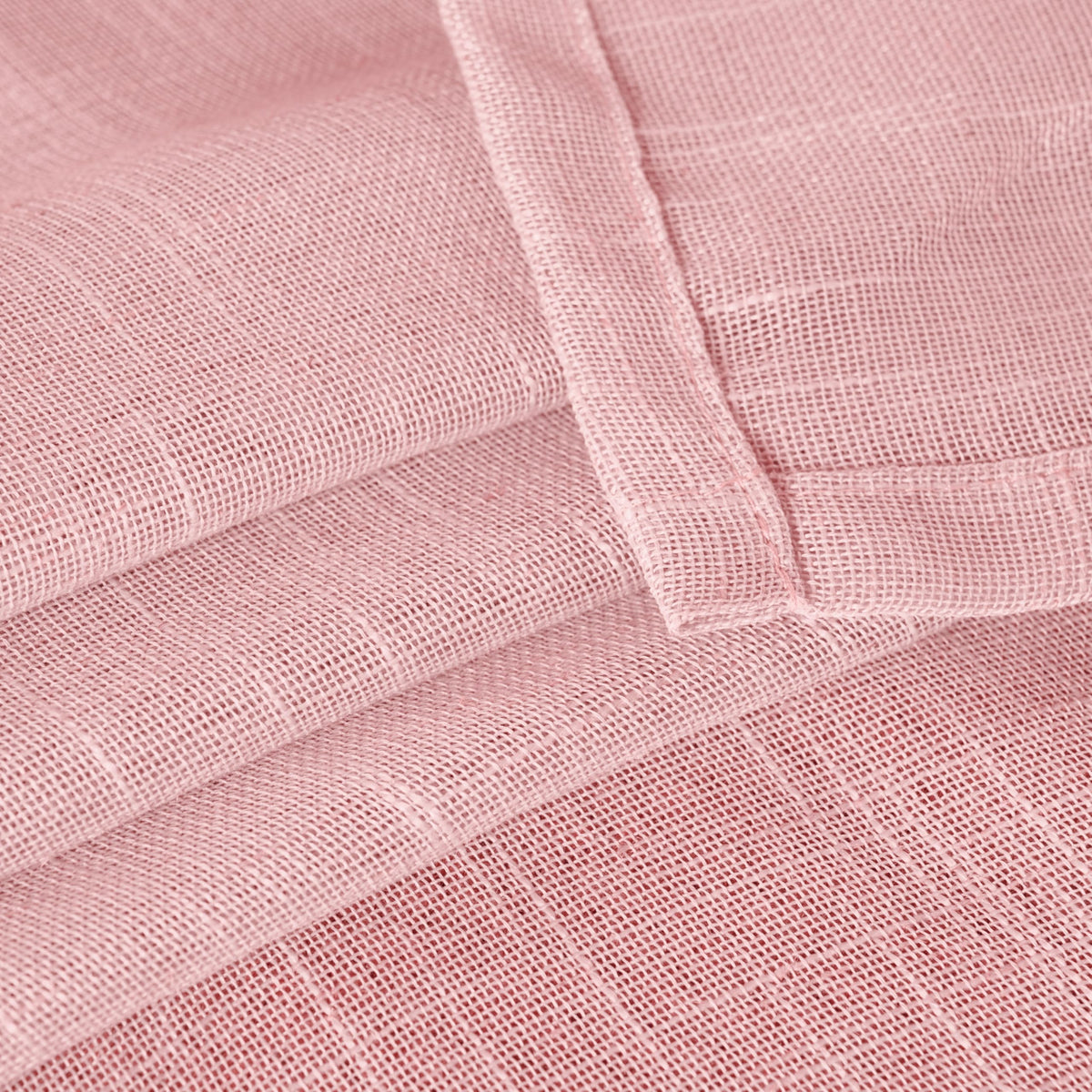 Light Pink Linen Semi Sheer Curtains 84 Inch Length for Living Room (2 Count)