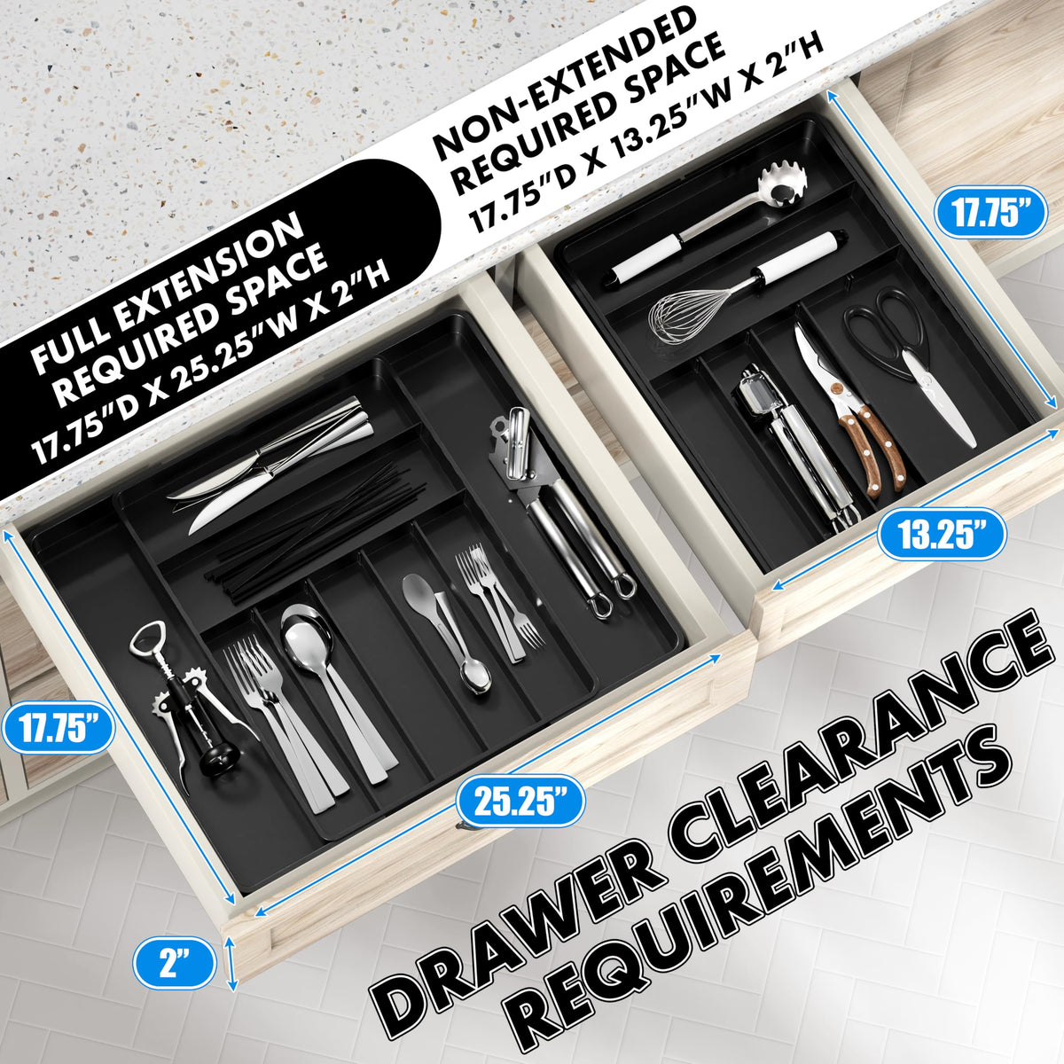 Expandable Kitchen Drawer Flatware Organizer