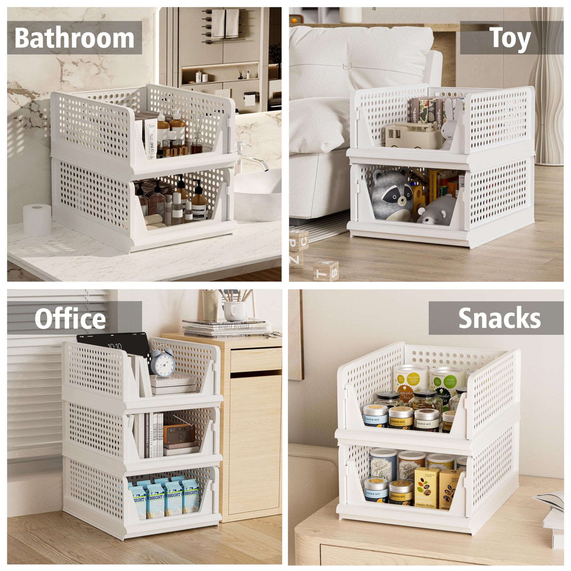 5 Pack Stackable Storage Bins (5 Count)